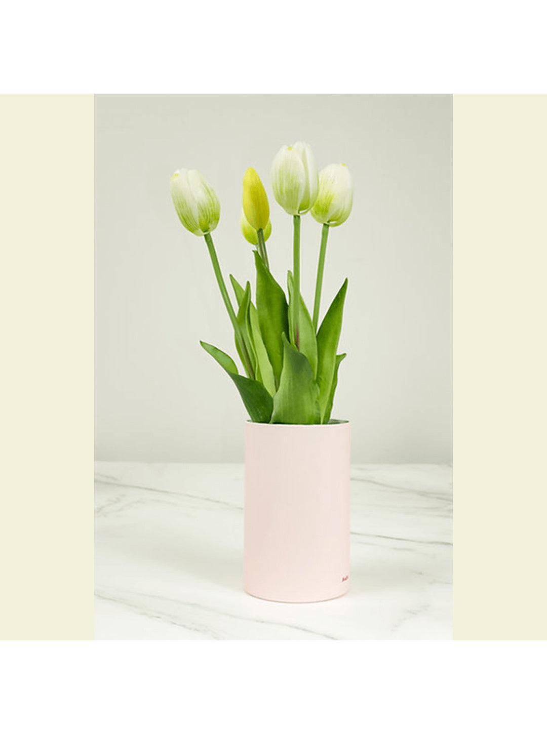 Tulip Ever After Bianco – Diffusore Ambiente con Tulipani Artificiali Realistici, Vaso Rosa Pastello e Fragranza Elegante – Nodito