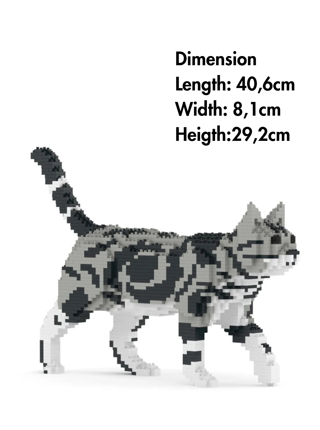 American Shorthair Cat 02S-M01B Building Block Model – Realistic cat Construction Set | Jekca