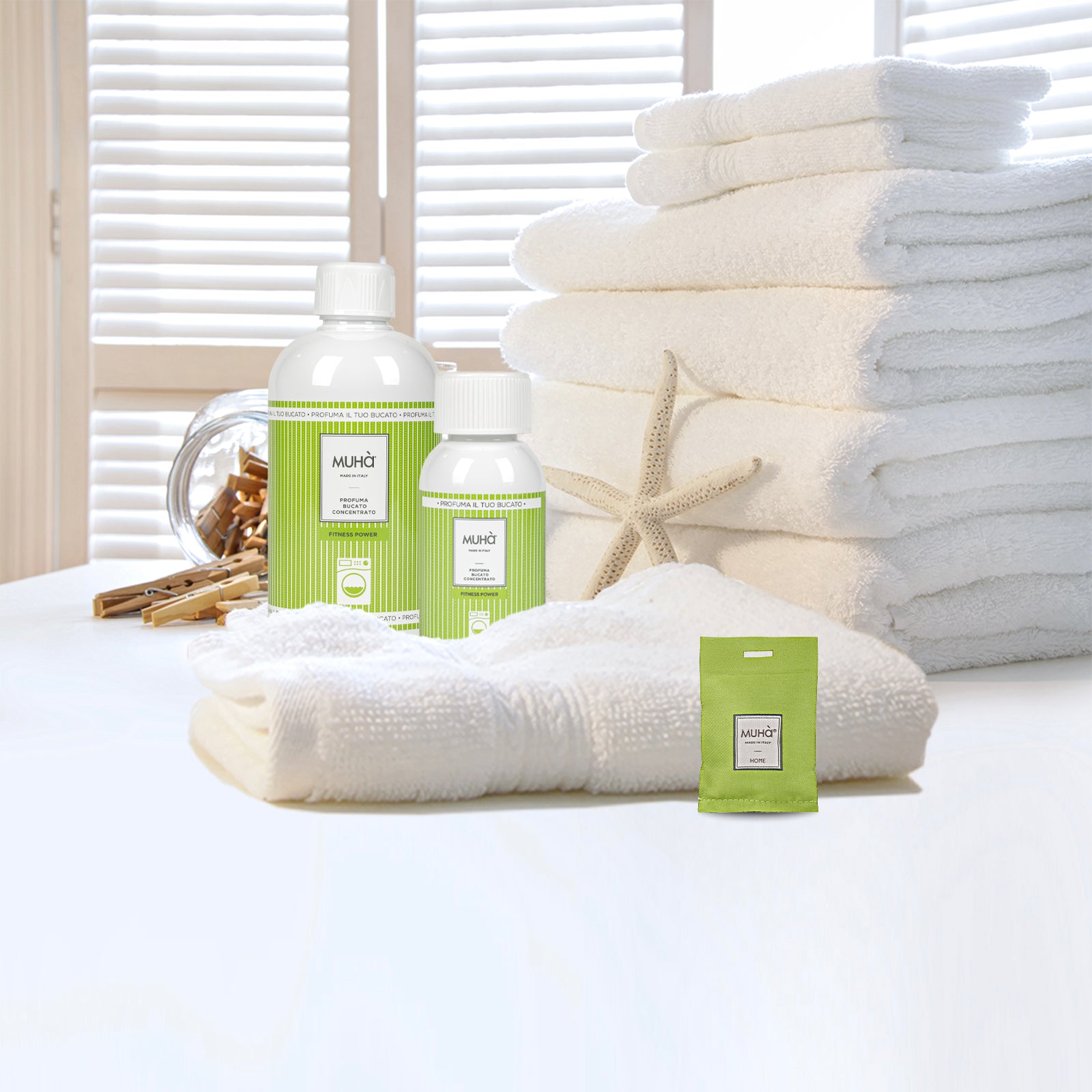 Profuma Bucato Fitness Power – Fruttata e fresca (mela verde, arancio, lampone) con cuore floreale e cedro anti‑odore | Muhà
