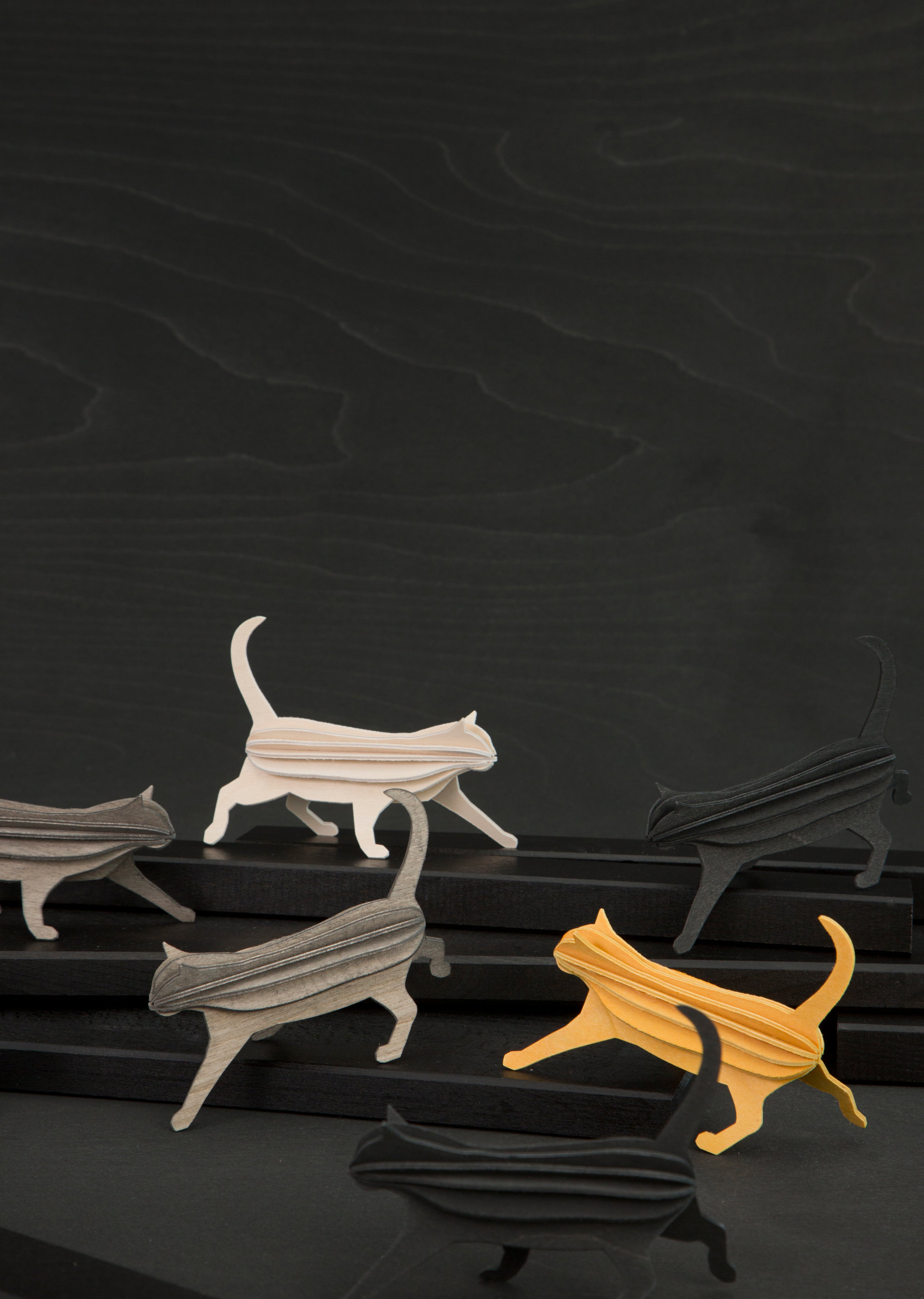 Lovi Cat "Grey" 12cm – Decorazione in legno 3D per casa e regalo | Lovi