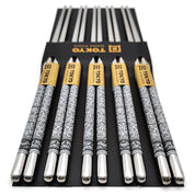 Set 5 Paia di Bacchette Karakusa in Acciaio Inox – Design Giapponese
