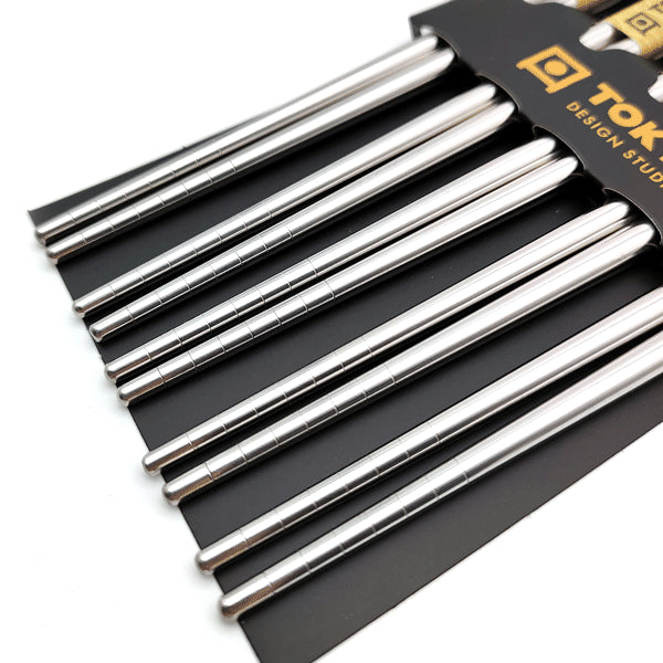 Set 5 Paia di Bacchette Karakusa in Acciaio Inox – Design Giapponese