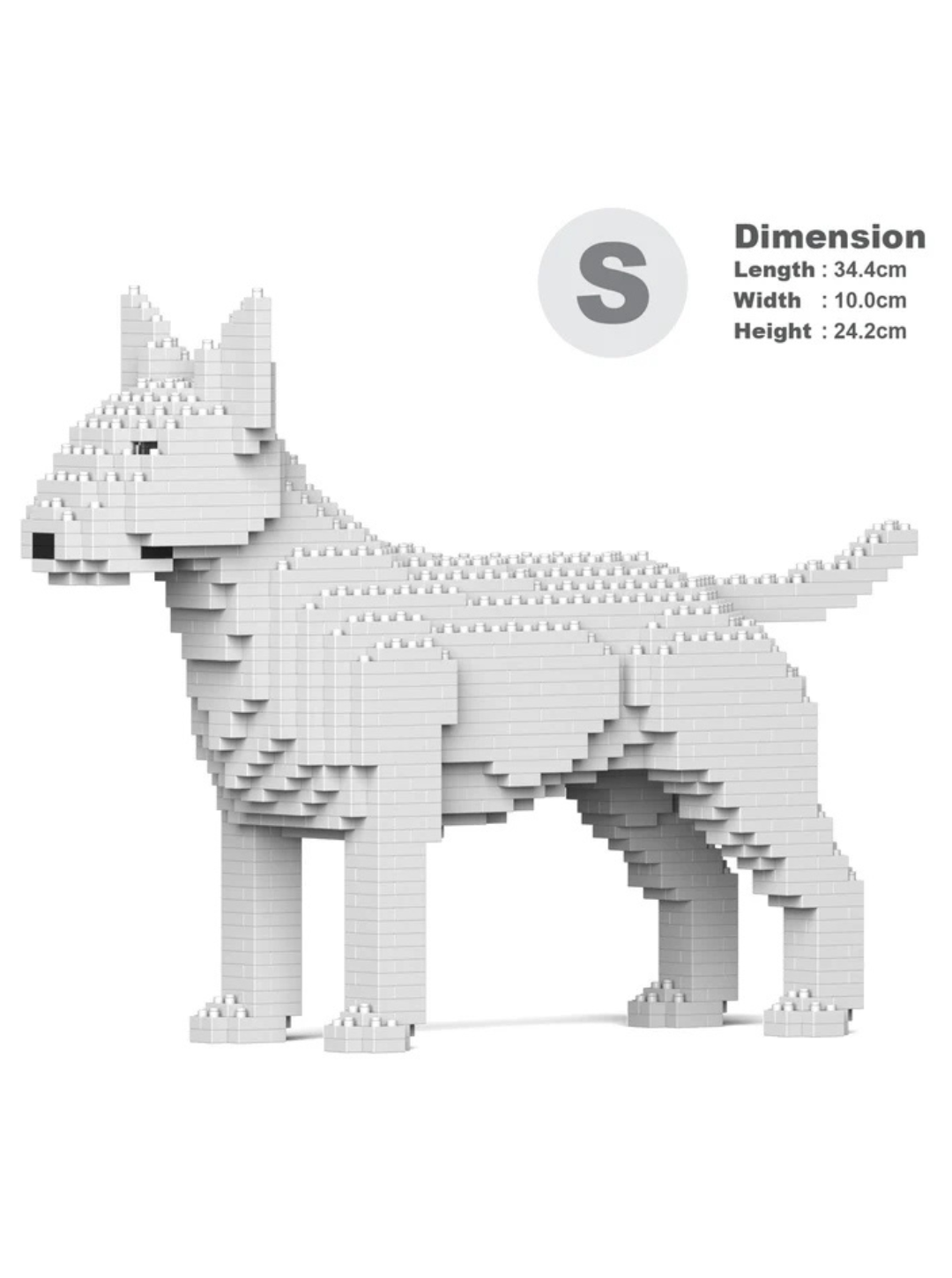 English Bull Terrier 01-M03 Building Block Model – Realistic Dog Construction Set | Jekca