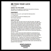 Push Your Luck Dice Game – Divertimento a dadi con astuccio in latta | Gentlemen’s Hardware