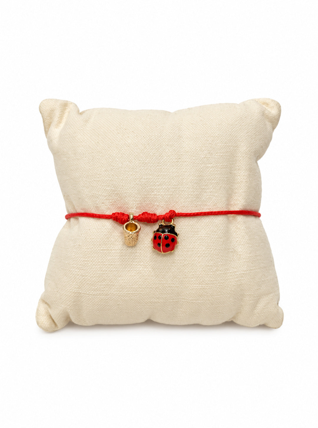 Bracciale Filo Magico Coccinella Portafortuna – Braccialetto con Charm, Idea Regalo Disponibile in 10 Colori | Keep Out