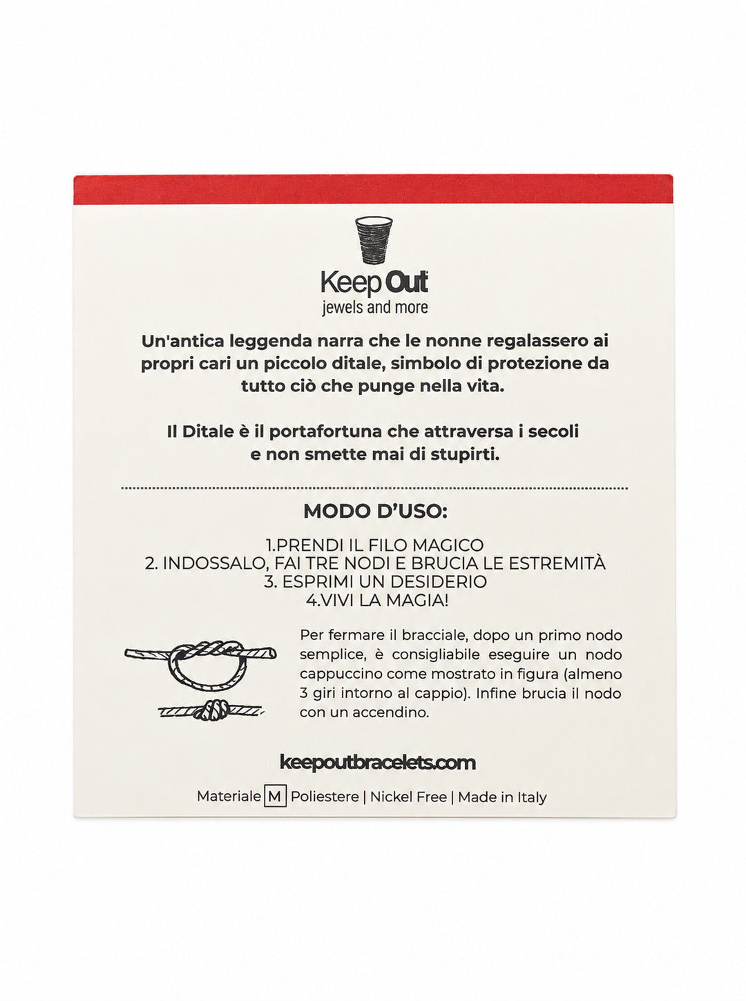 Bracciale Filo Magico Coccinella Portafortuna – Braccialetto con Charm, Idea Regalo Disponibile in 10 Colori | Keep Out
