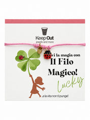 Bracciale Filo Magico Coccinella Portafortuna – Braccialetto con Charm, Idea Regalo Disponibile in 10 Colori | Keep Out