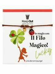 Bracciale Filo Magico Coccinella Portafortuna – Braccialetto con Charm, Idea Regalo Disponibile in 10 Colori | Keep Out
