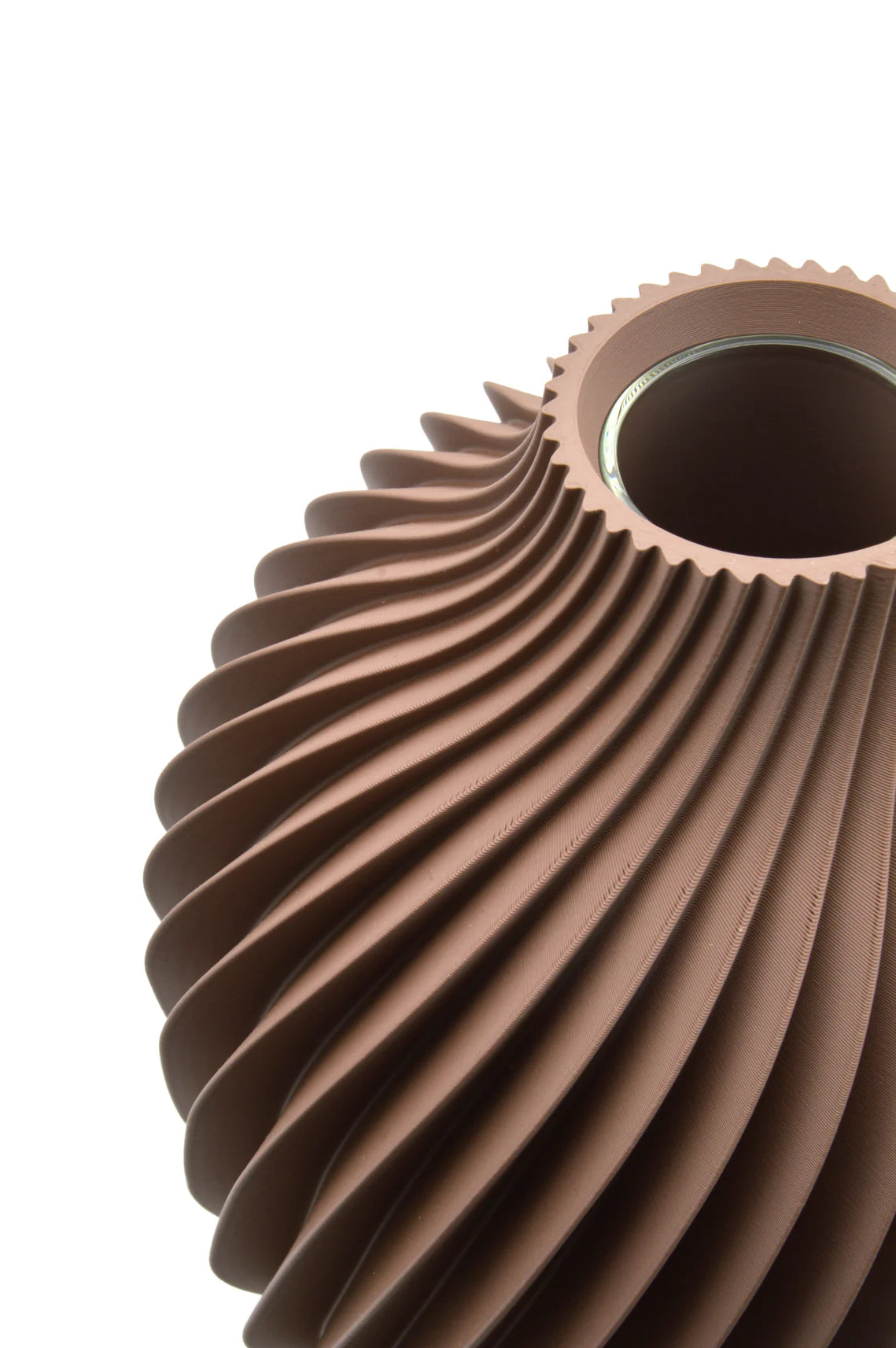 KIVAN Cioccolato M – Vaso portafiori a spirale | Yliaca