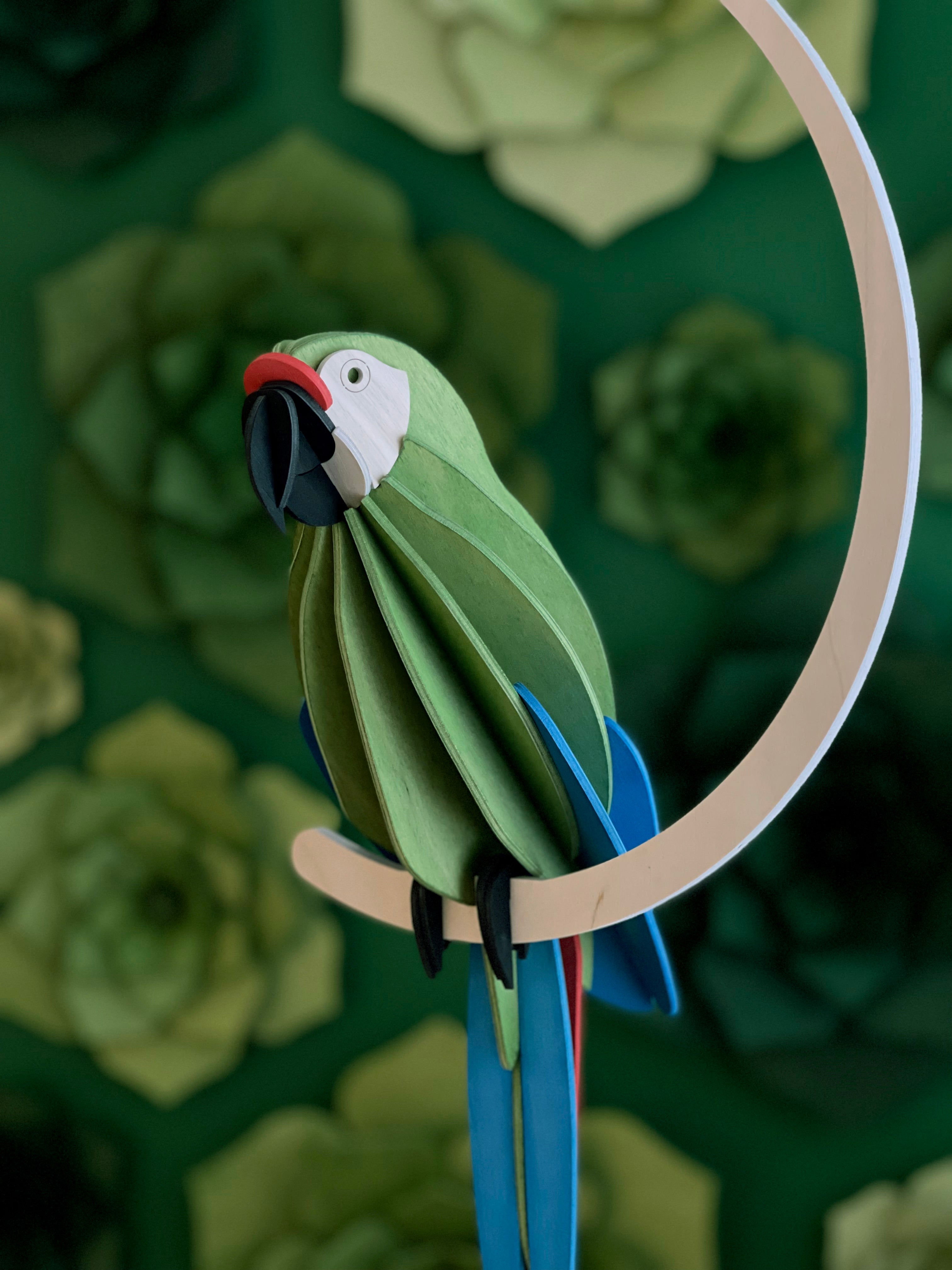 Pappagallo Great Green Macaw  50cm – Decorazione Tropicale in Legno | Lovi