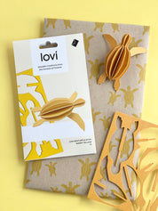 Lovi Sea Turtle – Tartaruga Decorativa in Legno Warm Yellow | Lovi