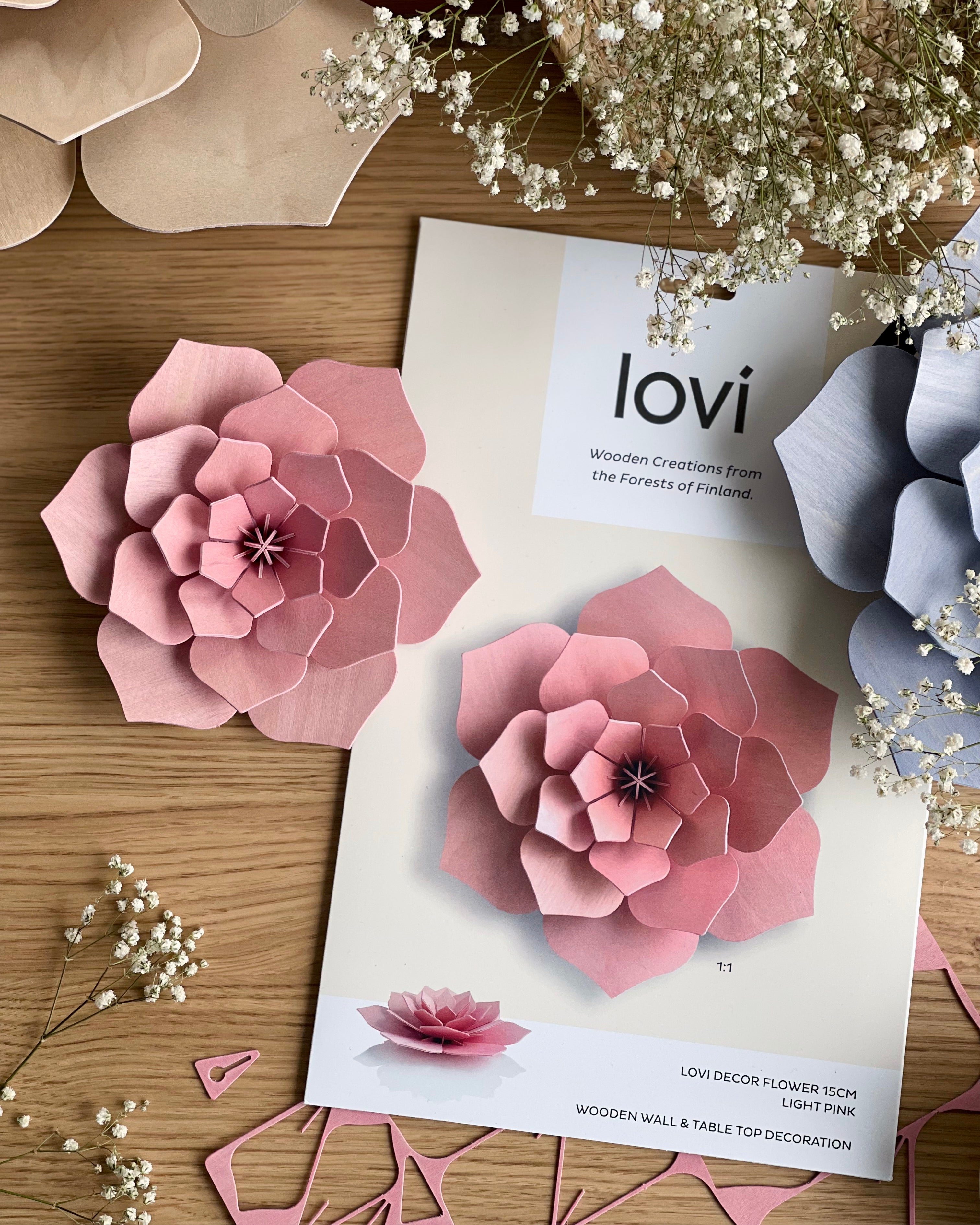 Lovi Decor Flower – Fiore Decorativo in Legno Light Pink | Lovi