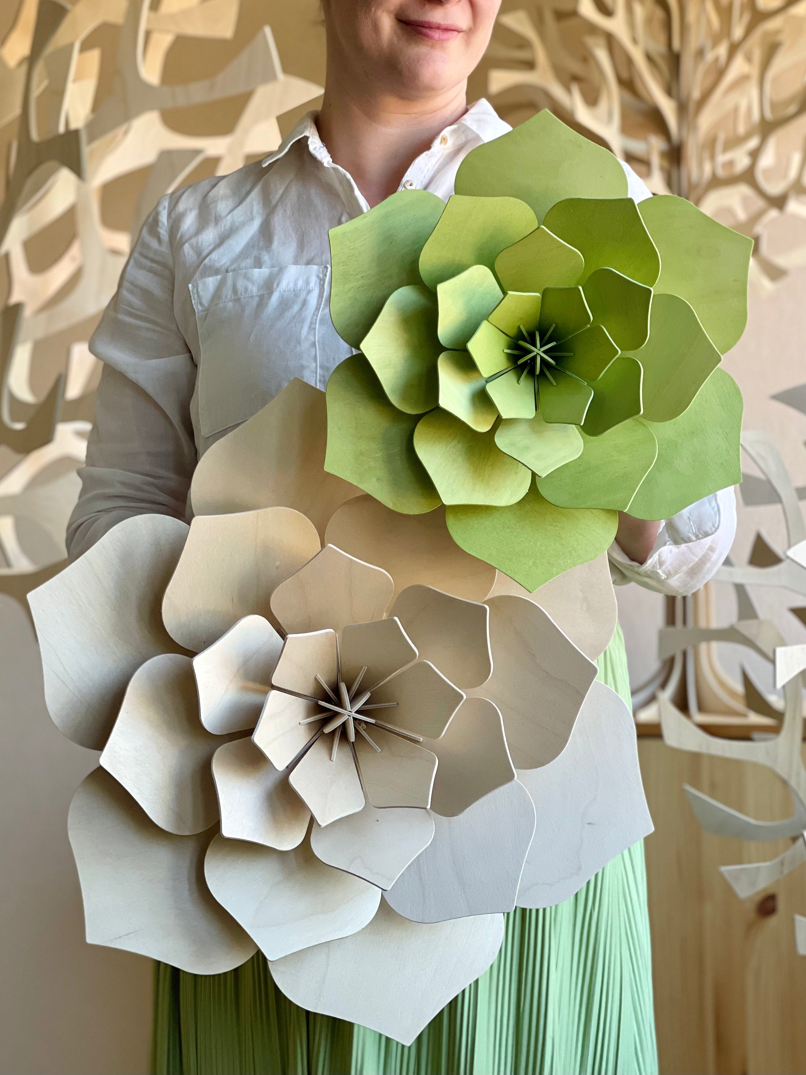 Lovi Decor Flower – Fiore Decorativo in Legno Pale Green | Lovi