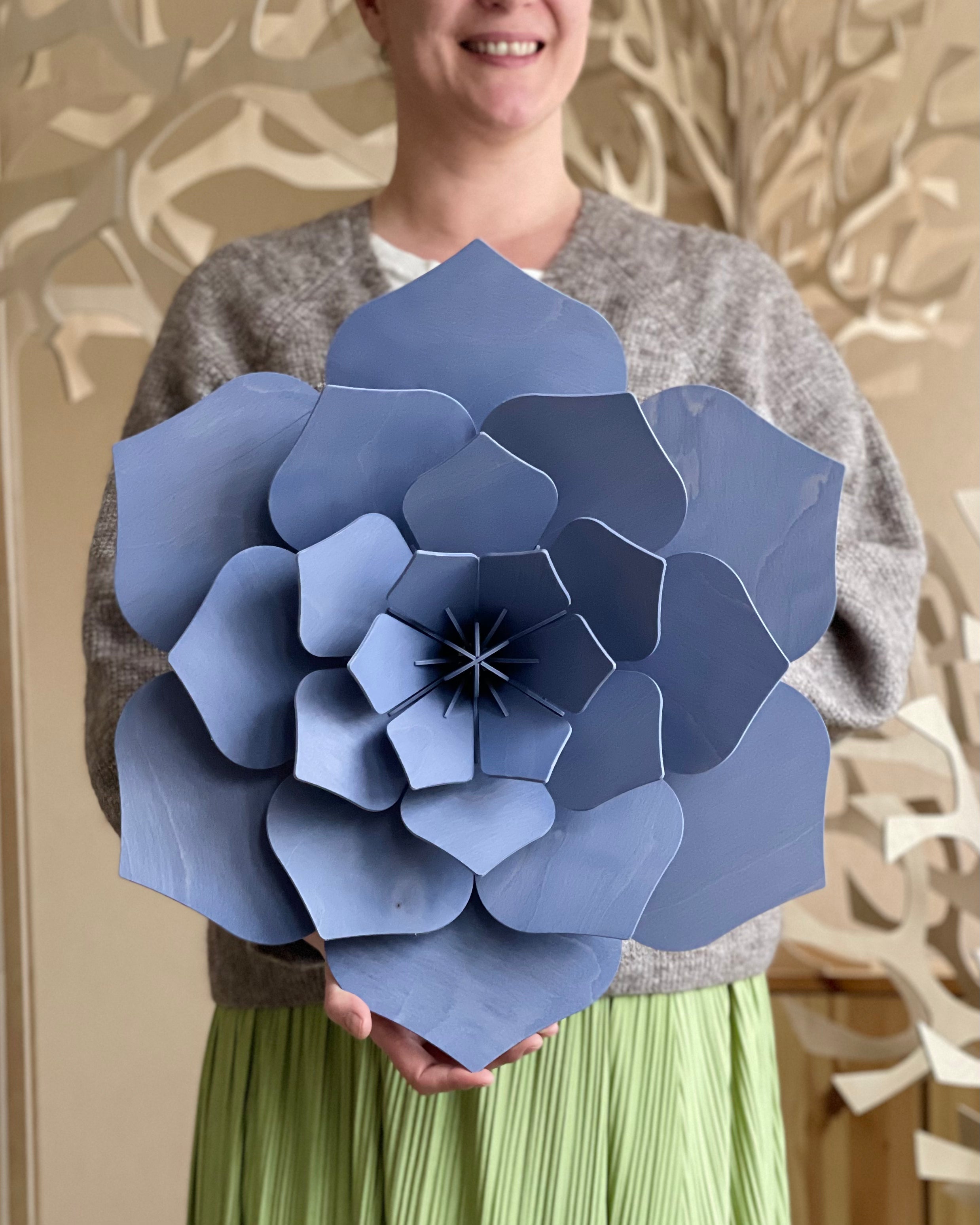 Lovi Decor Flower – Fiore Decorativo in Legno Flax Blue | Lovi