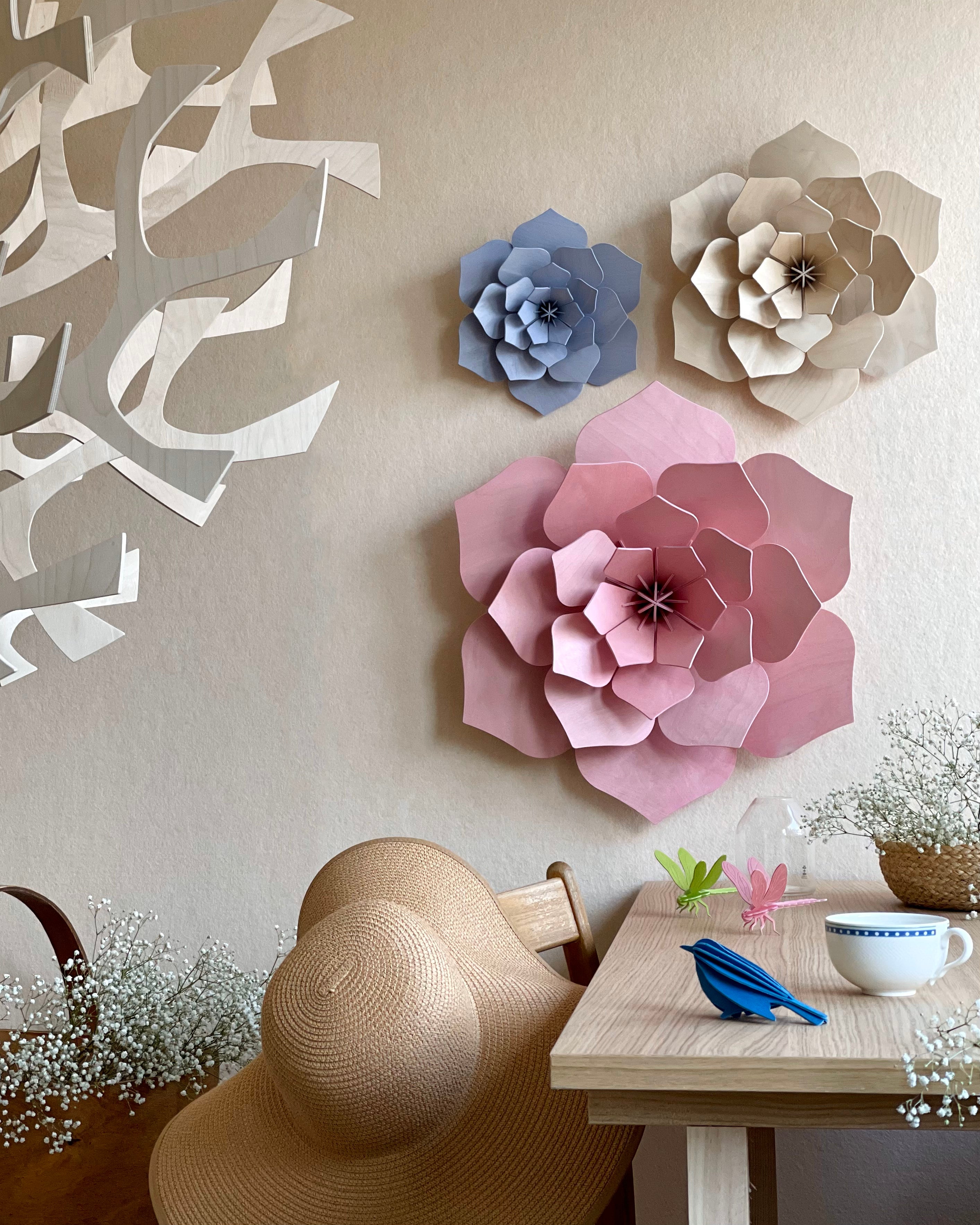 Lovi Decor Flower – Fiore Decorativo in Legno Flax Blue | Lovi
