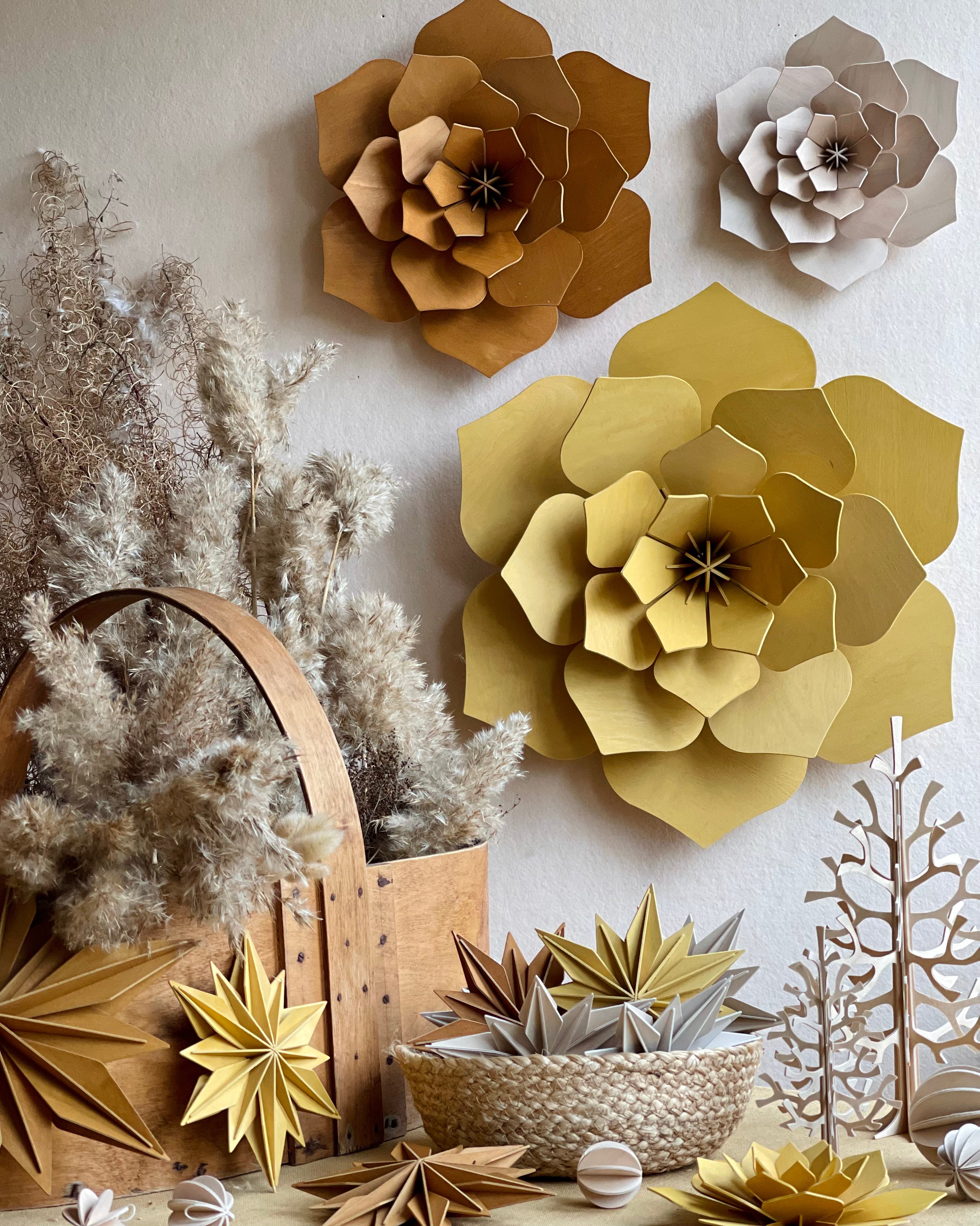 Lovi Decor Flower – Fiore Decorativo in Legno Honey Yellow | Lovi