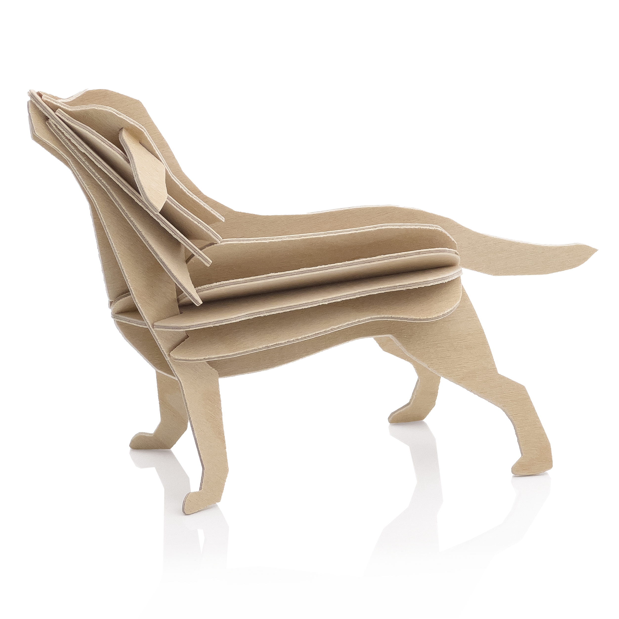 Lovi Labrador "Natural Wood" 15 cm – Decorazione in legno 3D per casa e regalo | Lovi