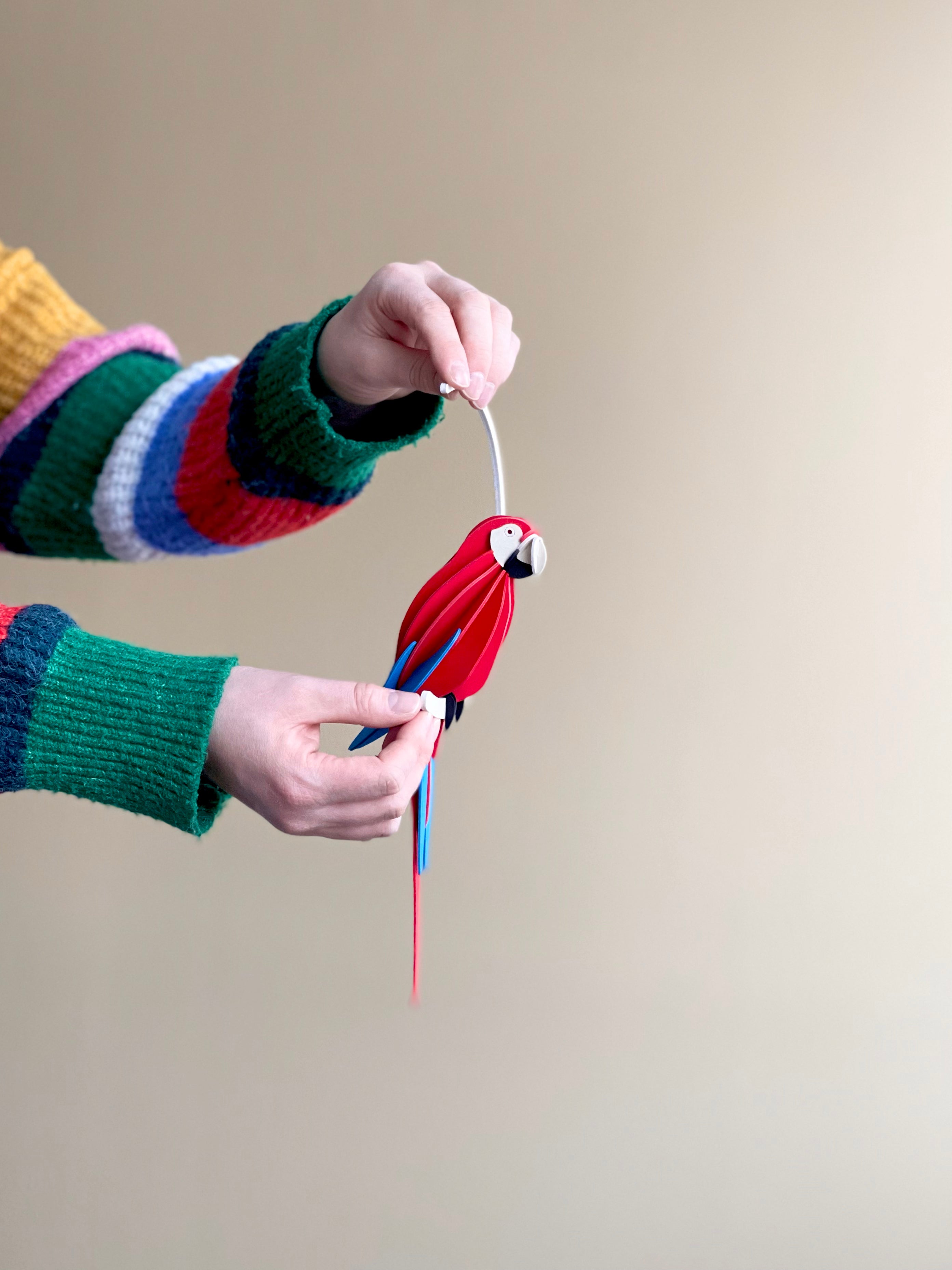 Lovi Pappagallo Scarlet Macaw Bright Red 26cm – Decorazione Tropicale in Legno | Lovi