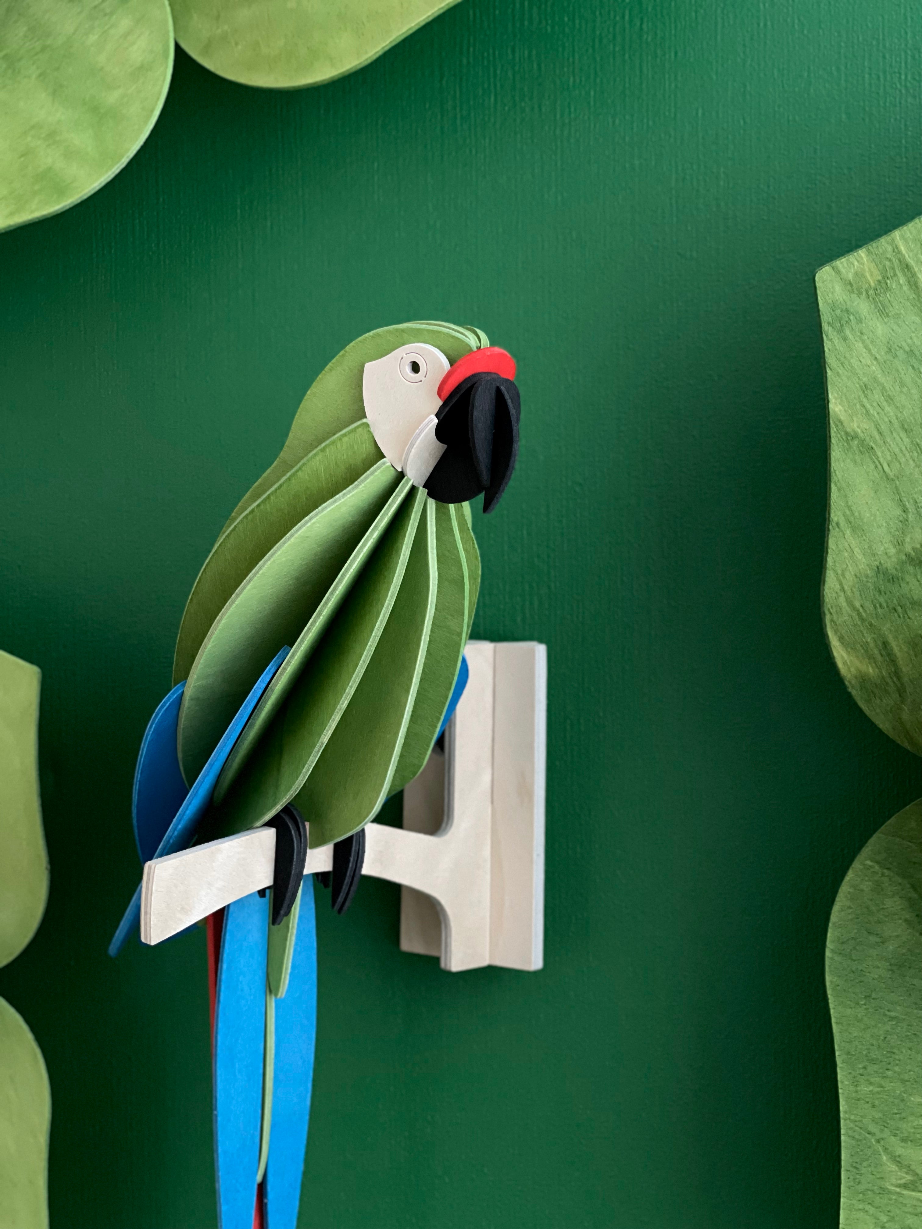 Pappagallo Great Green Macaw 34 cm – Decorazione Tropicale in Legno | Lovi