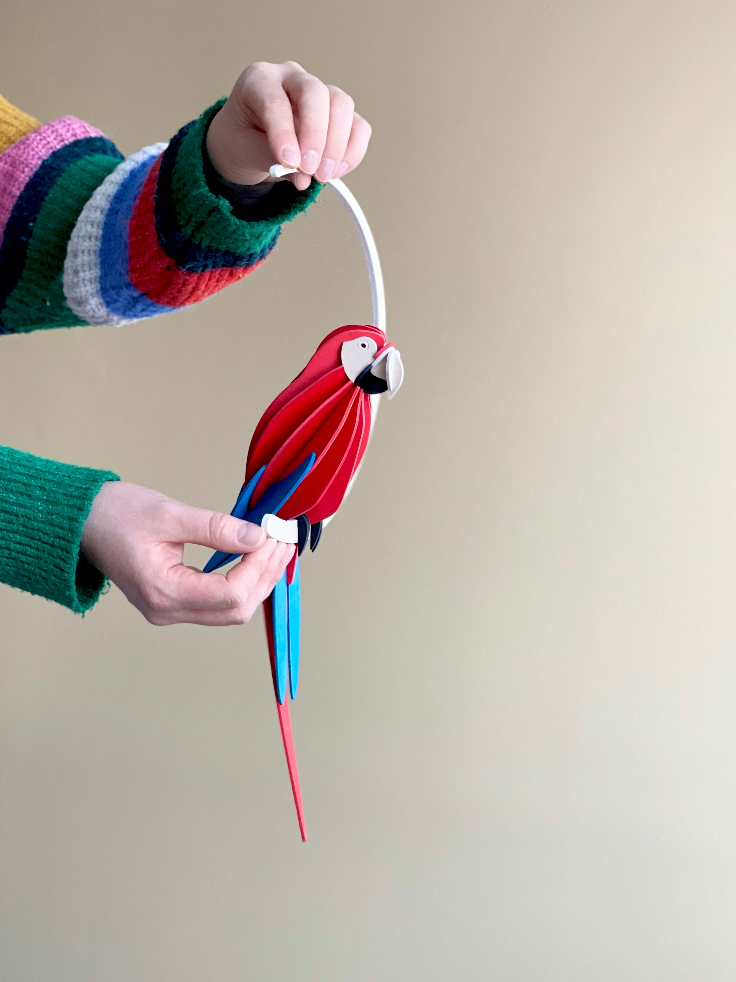 Lovi Pappagallo Scarlet Macaw Bright Red 34 cm – Decorazione Tropicale in Legno | Lovi