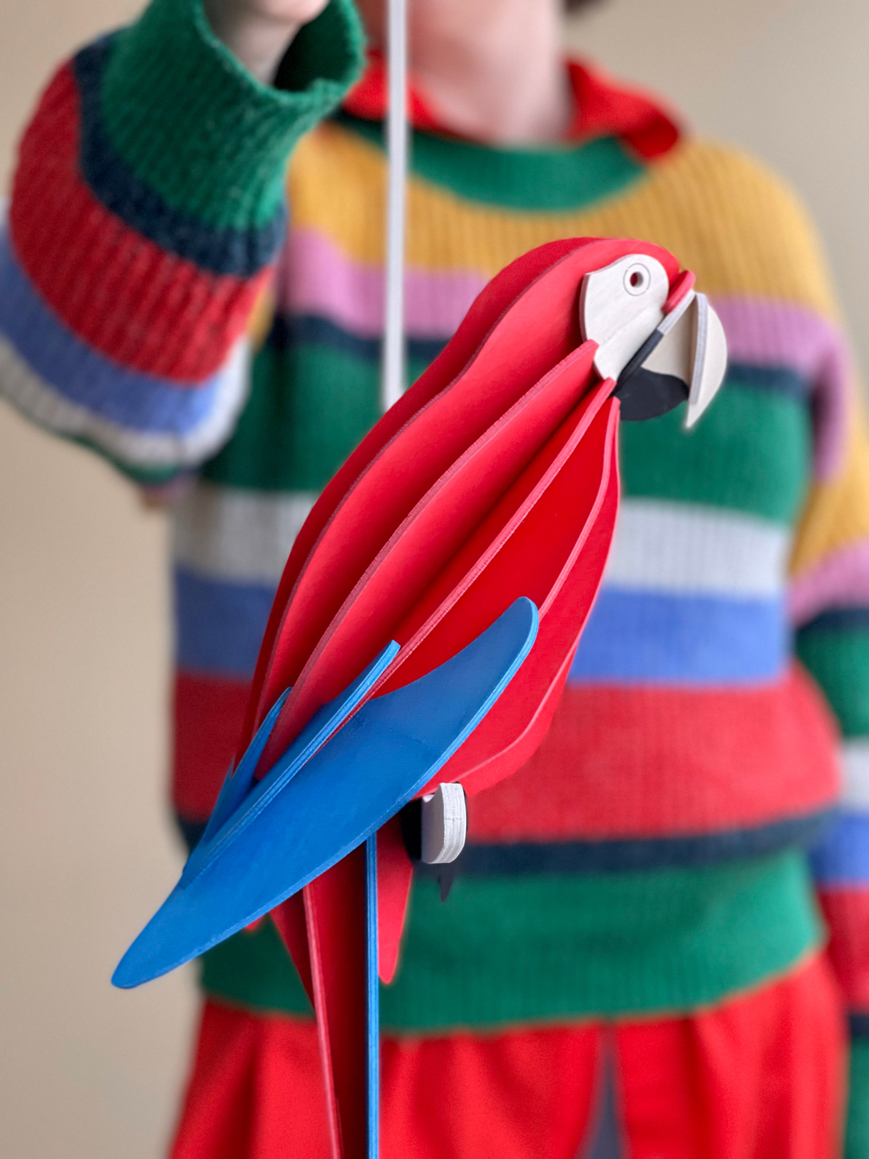 Pappagallo Scarlet Macaw Bright Red 50 cm – Decorazione Tropicale in Legno | Lovi