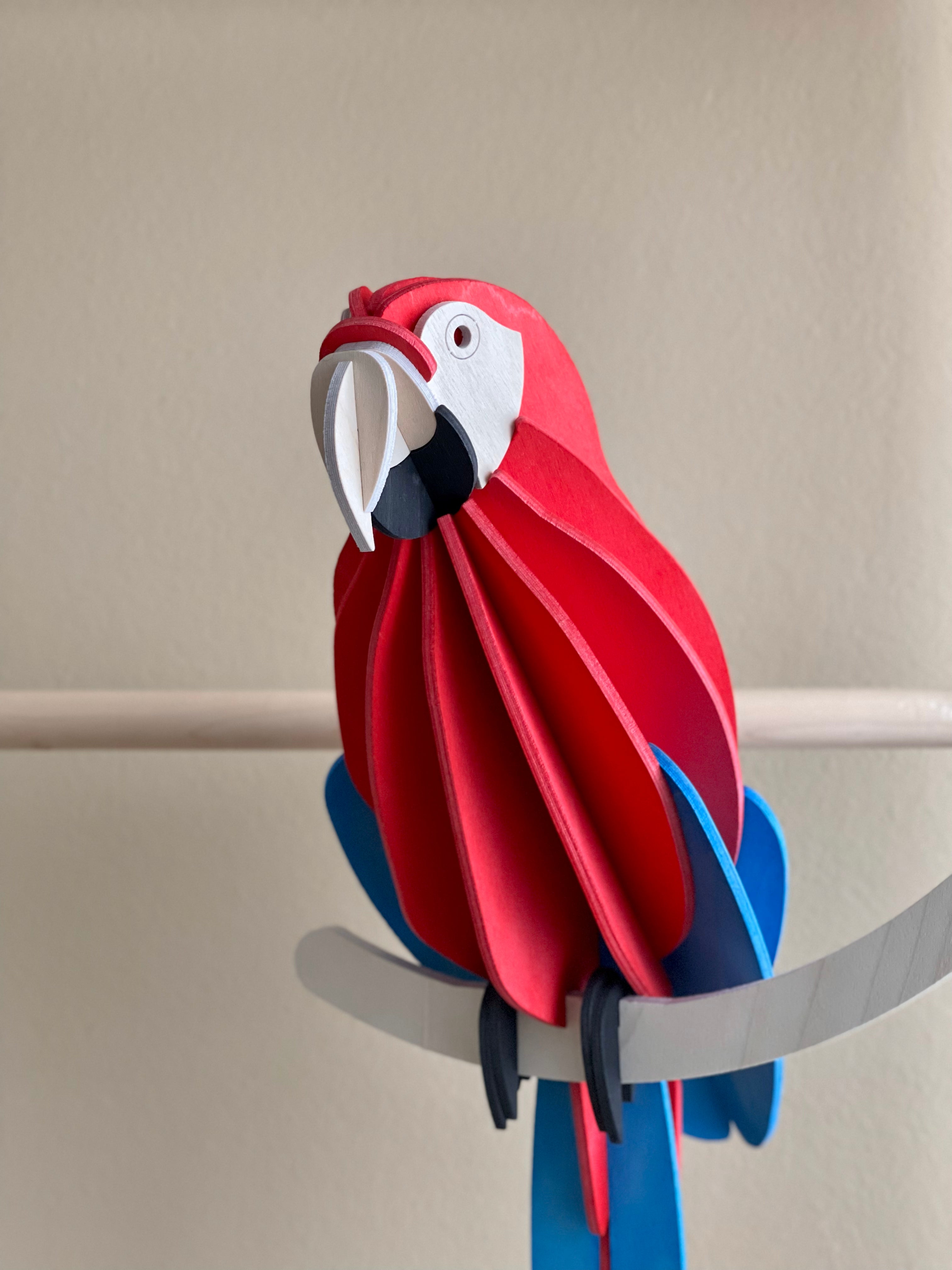 Pappagallo Scarlet Macaw Bright Red 50 cm – Decorazione Tropicale in Legno | Lovi