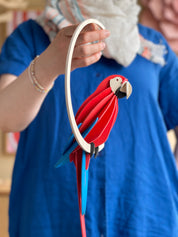 Lovi Pappagallo Scarlet Macaw Bright Red 26cm – Decorazione Tropicale in Legno | Lovi