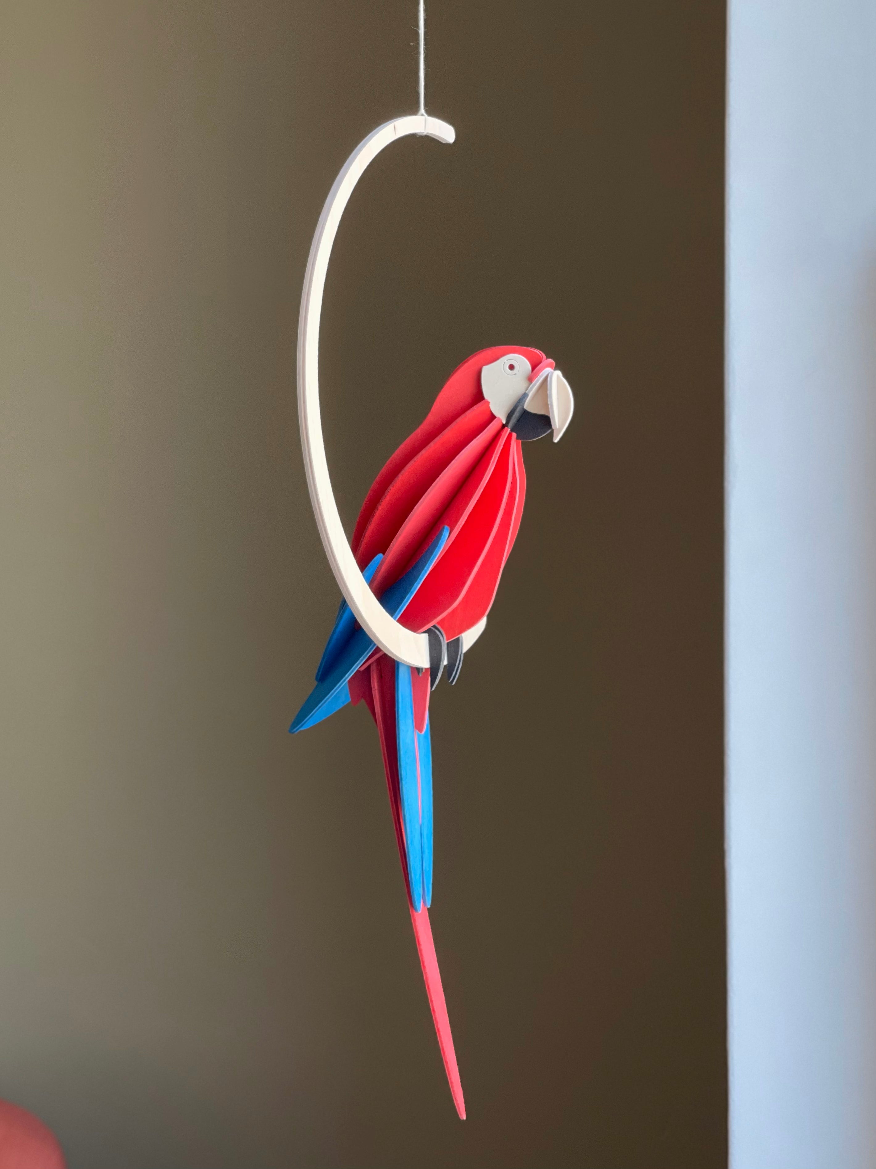 Lovi Pappagallo Scarlet Macaw Bright Red 26cm – Decorazione Tropicale in Legno | Lovi
