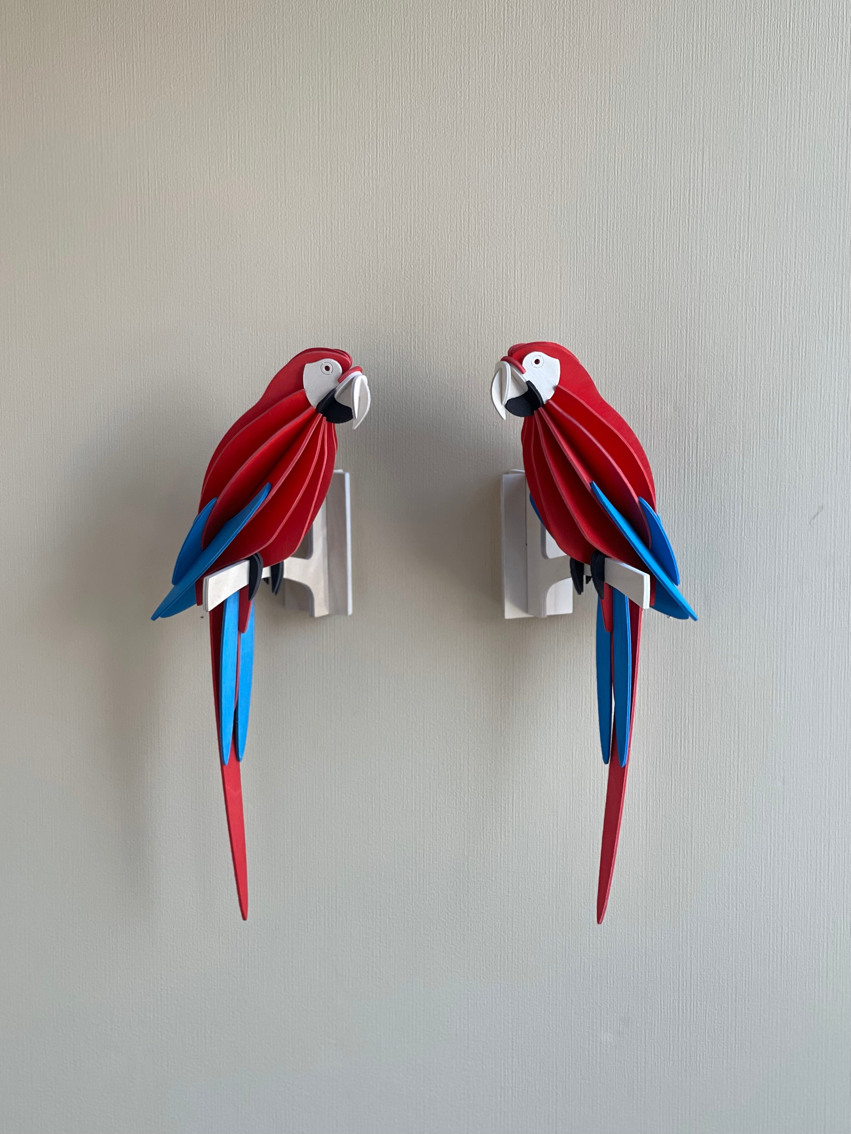 Lovi Pappagallo Scarlet Macaw Bright Red 26cm – Decorazione Tropicale in Legno | Lovi