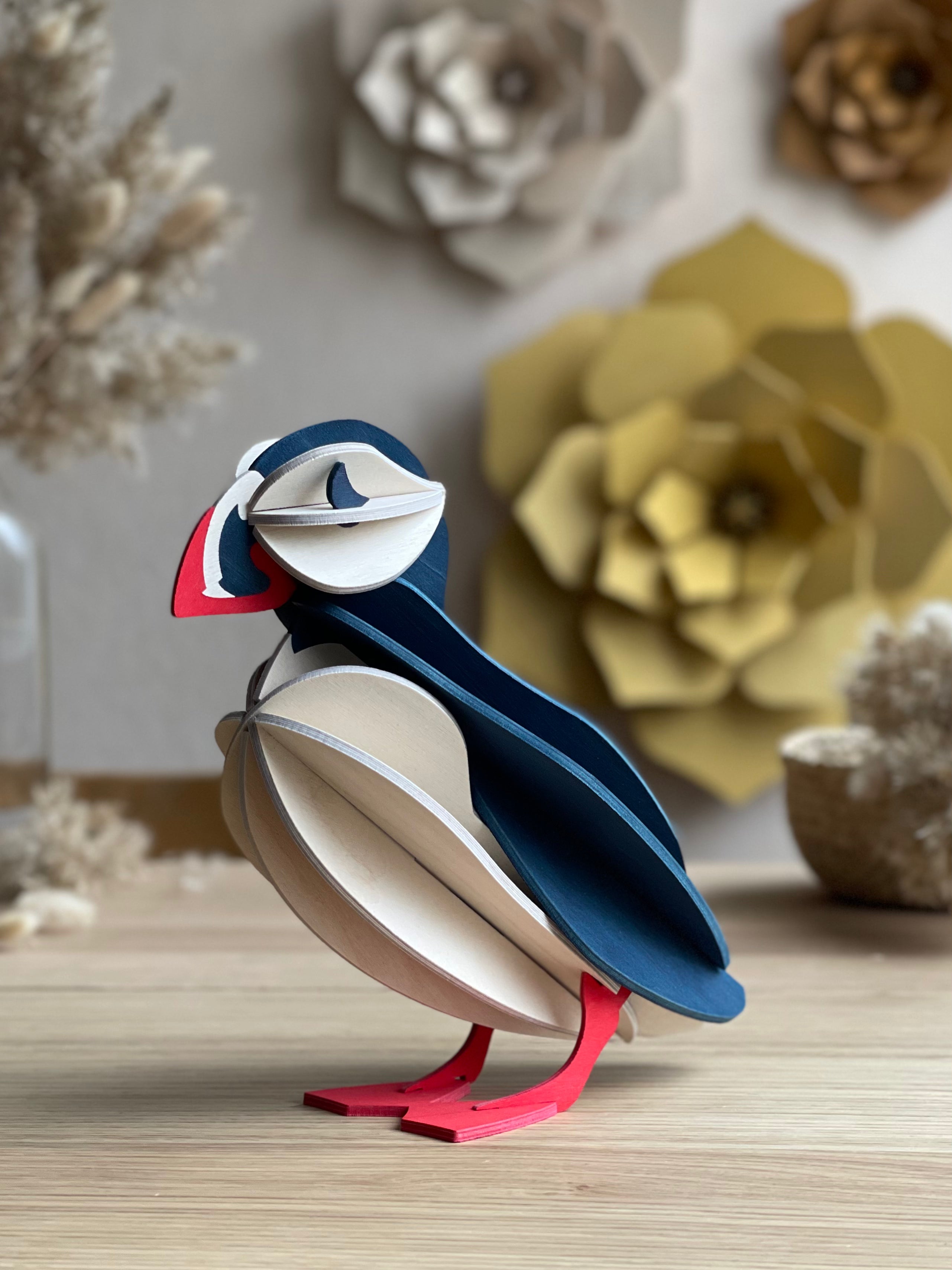 Lovi Puffin – Pulcinella di Mare in Legno Dark Blue | Lovi