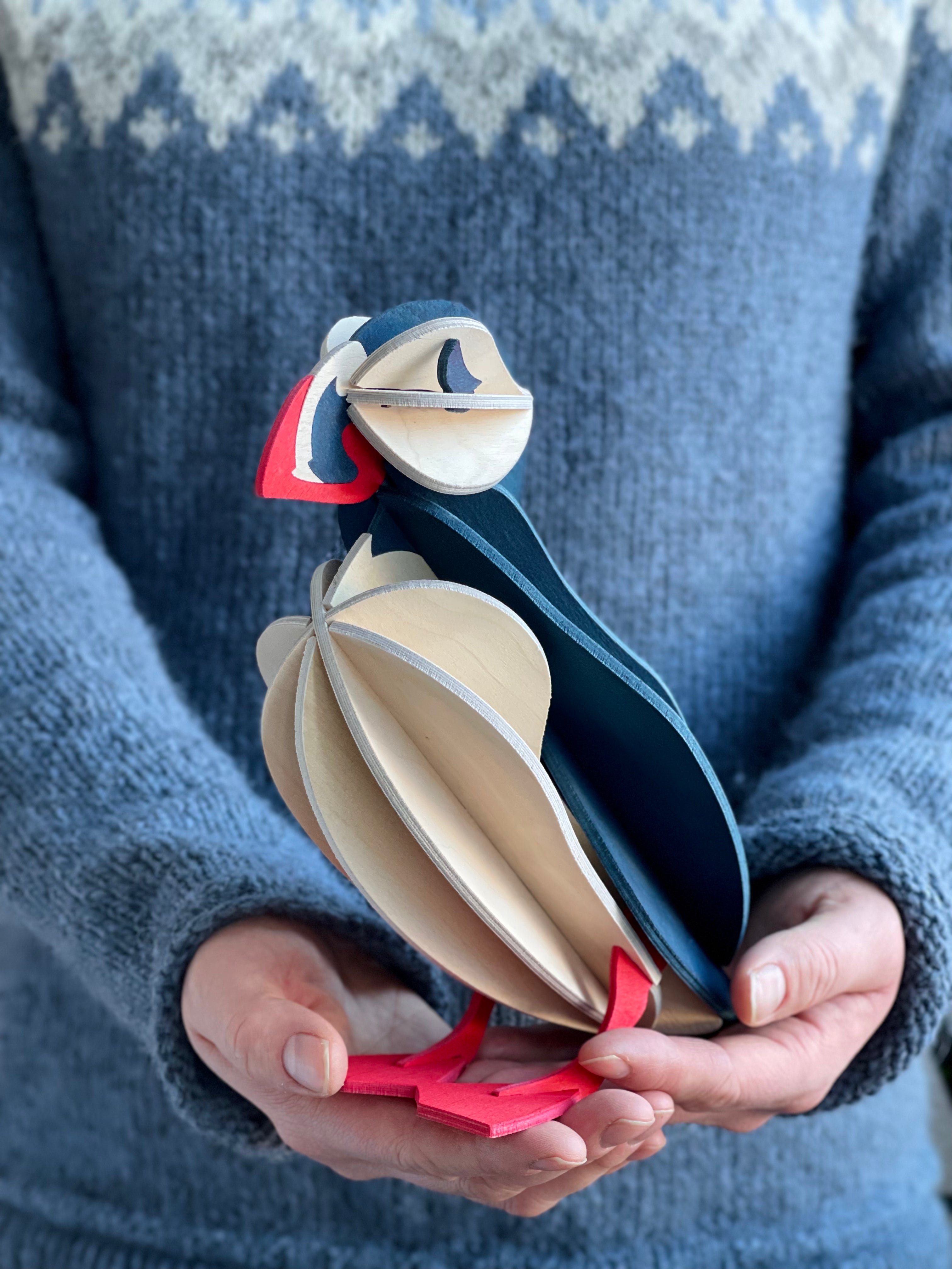 Lovi Puffin – Pulcinella di Mare in Legno Dark Blue | Lovi