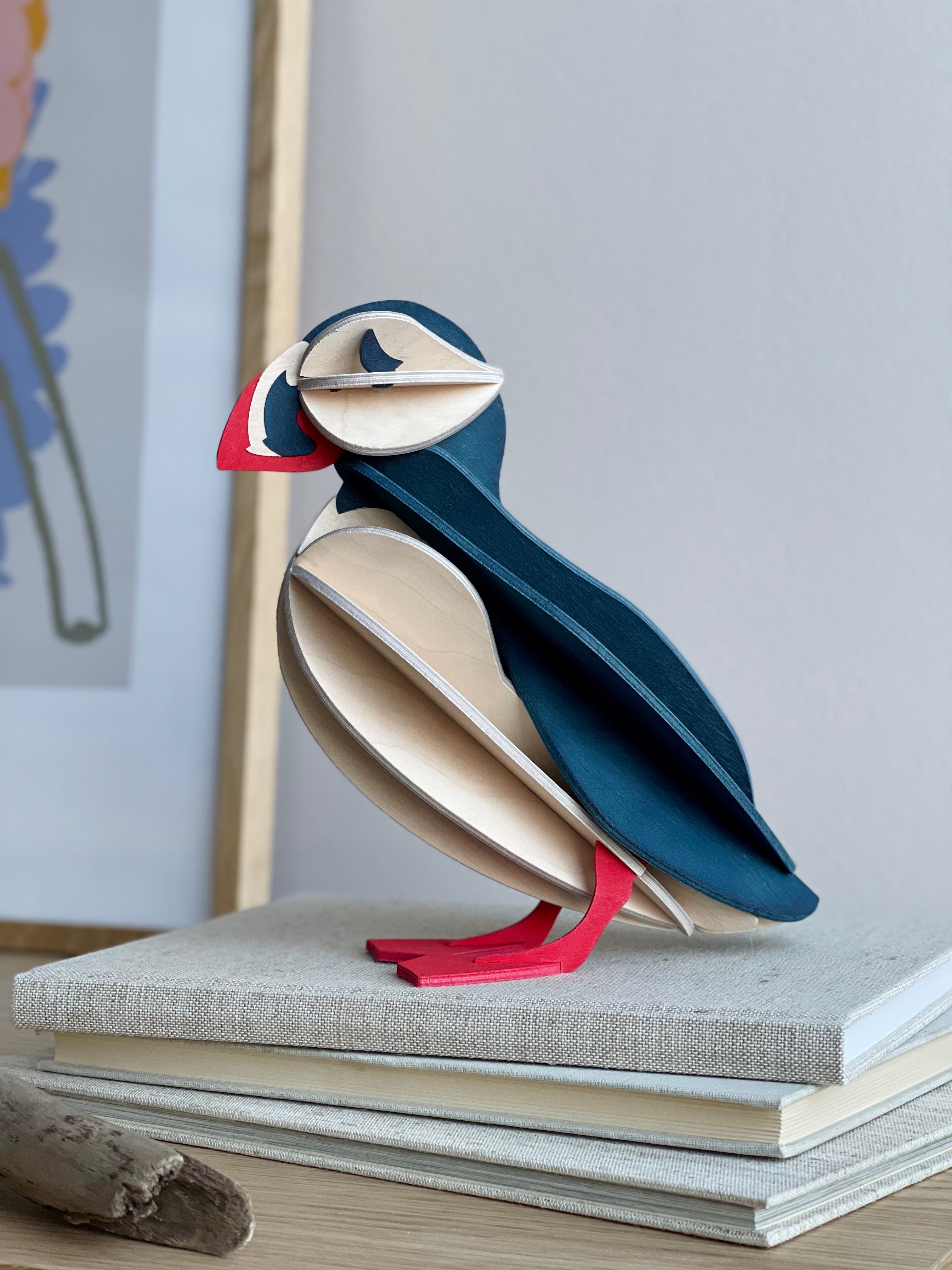 Lovi Puffin – Pulcinella di Mare in Legno Dark Blue | Lovi