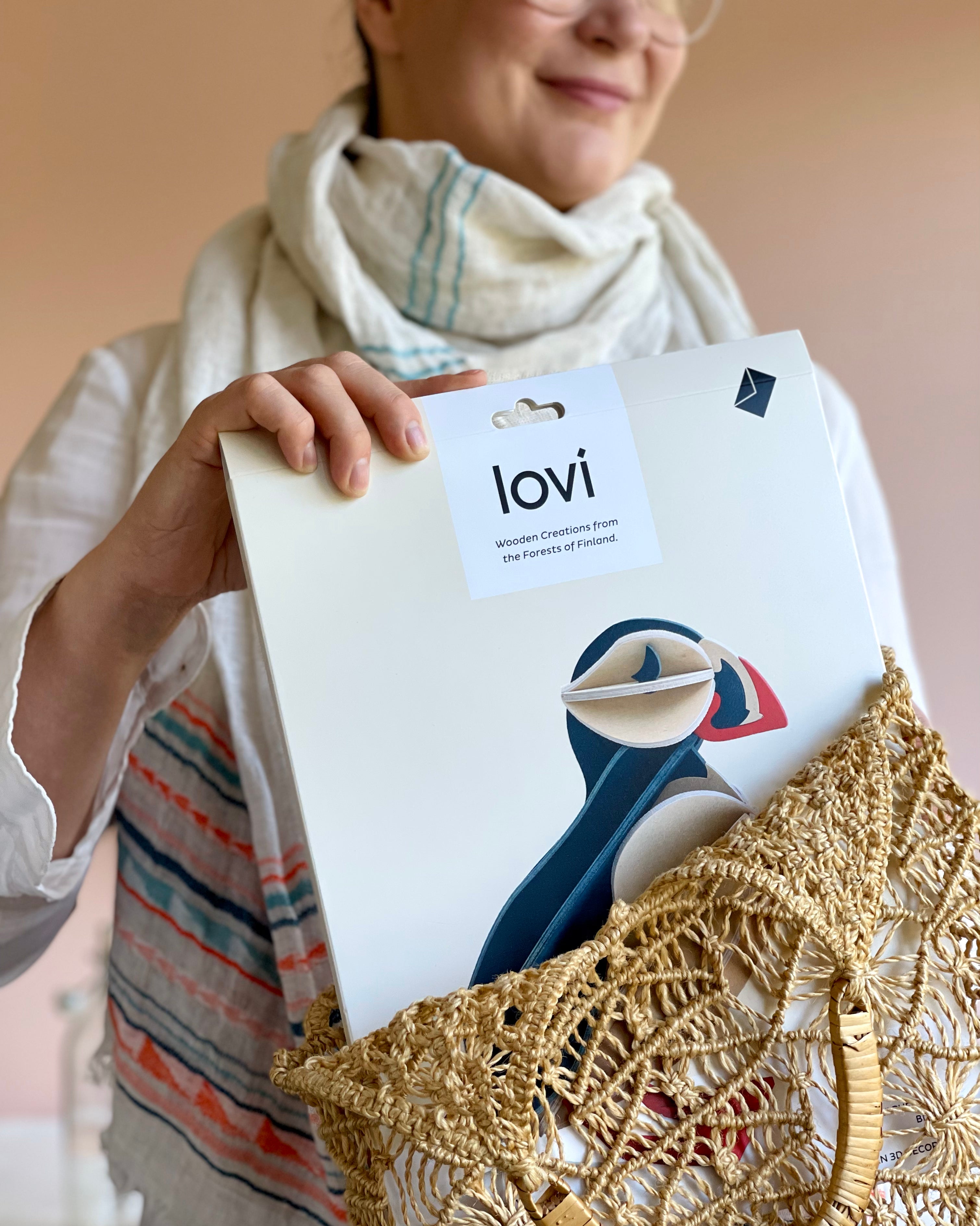 Lovi Puffin – Pulcinella di Mare in Legno Dark Blue | Lovi