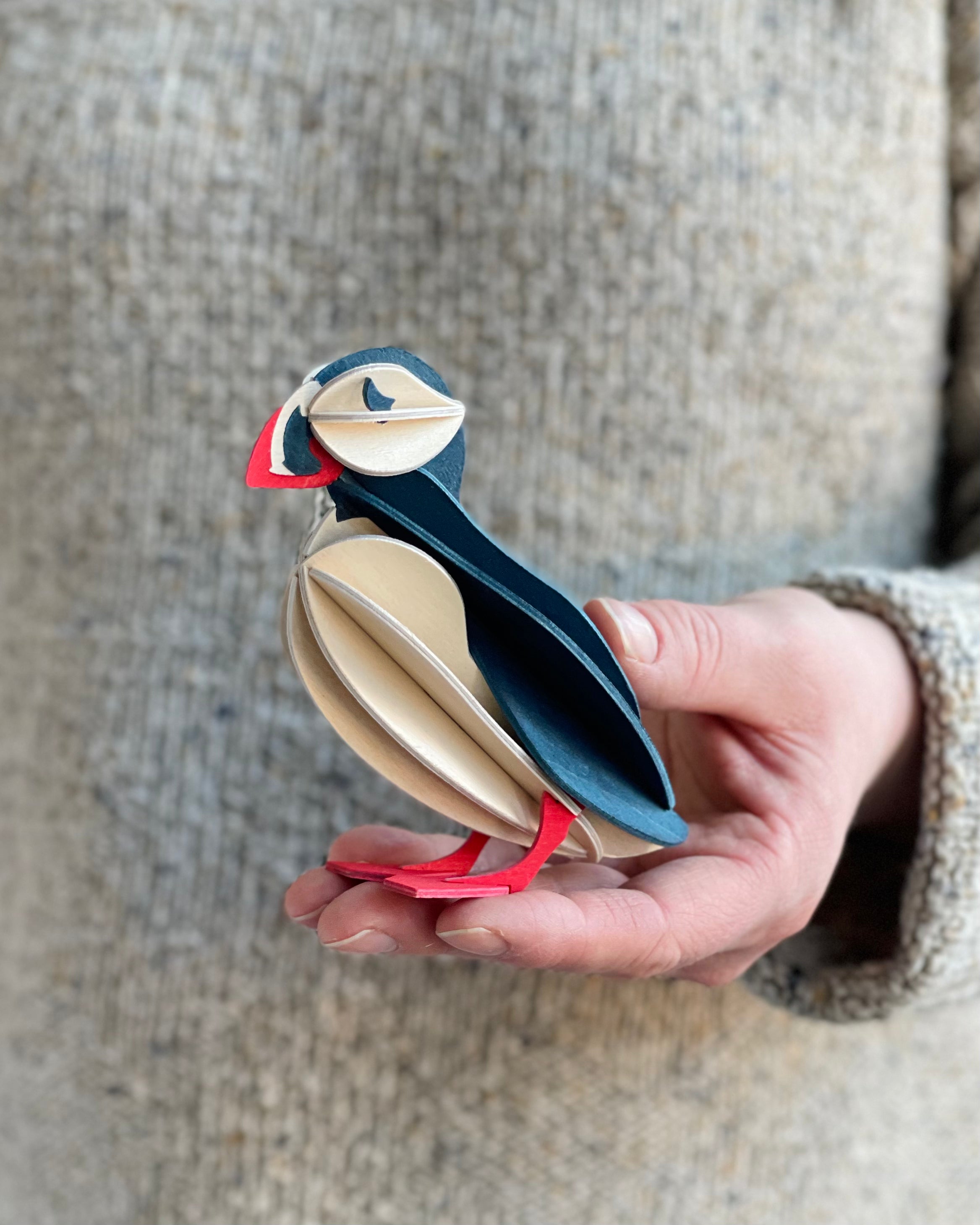 Lovi Puffin – Pulcinella di Mare in Legno Dark Blue | Lovi