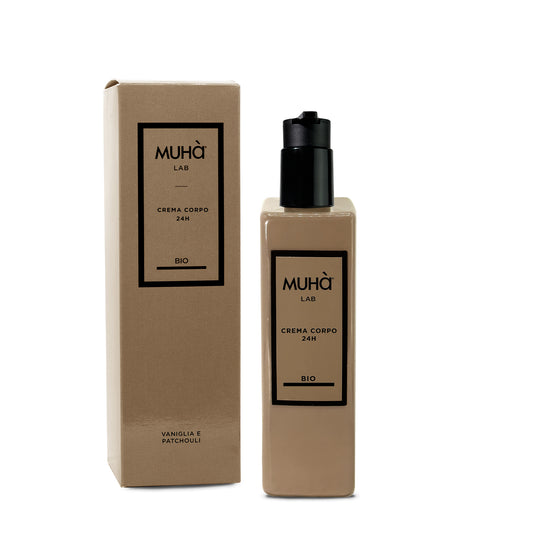 Crema Corpo Vaniglia e Patchouli – Latte d’Asina, Argan, Olio d’Oliva & Karité | Fragranza Gourmand, Dolce & Avvolgente | Idrata & Protegge | Muhà