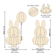 Lovi Miffy & Balloon "Natural Wood" 13.5 cm – Decorazione in legno 3D per casa e regalo | Lovi