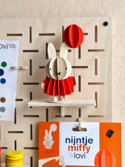 Lovi Miffy & Balloon "Natural Wood" 13.5 cm – Decorazione in legno 3D per casa e regalo | Lovi