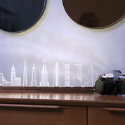 Sbam Design Skylight New York – Lampada in plexiglas e legno, design moderno
