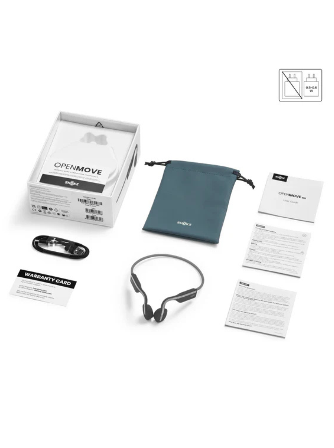 OpenMove Grigio – Auricolari open-ear Bluetooth a conduzione ossea, leggeri e versatili | SHOKZ