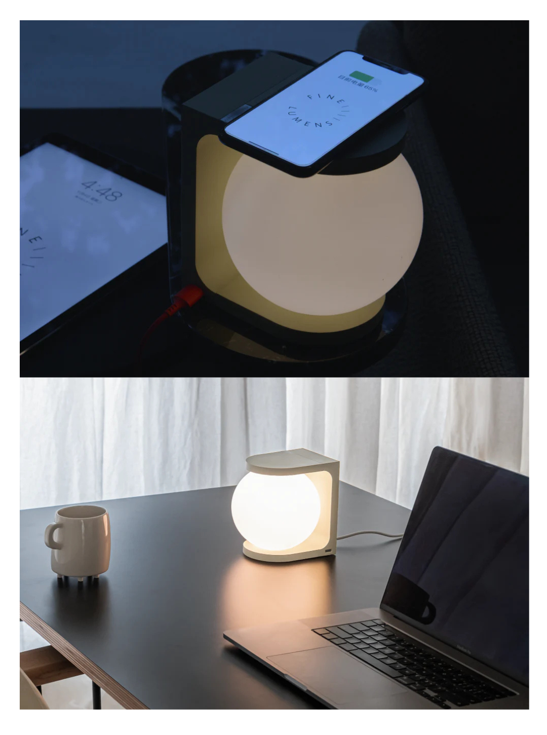 PLAT Table Lamp – Lampada da tavolo elegante con ricarica wireless | Fine Lumens