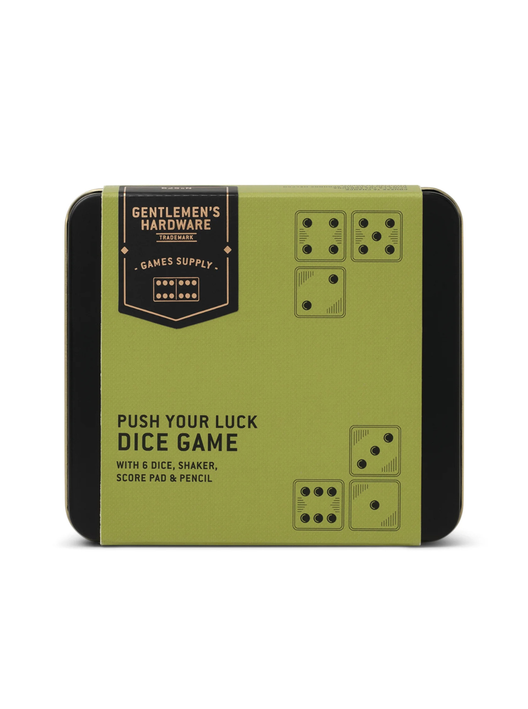Push Your Luck Dice Game – Divertimento a dadi con astuccio in latta | Gentlemen’s Hardware