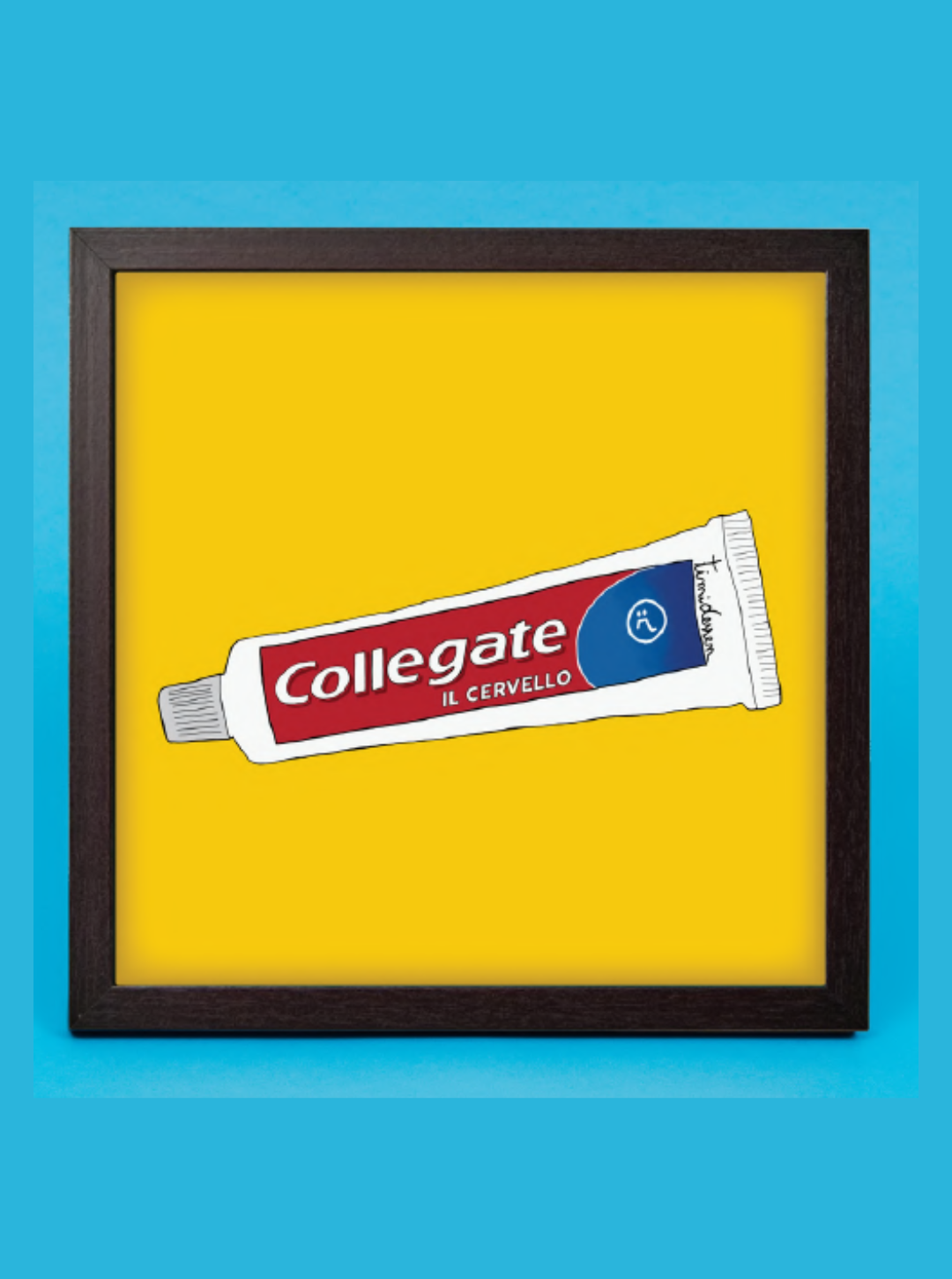 Poster “Collegate il Cervello” 20×20 cm – Stampa Premium, Grafica Timidessen