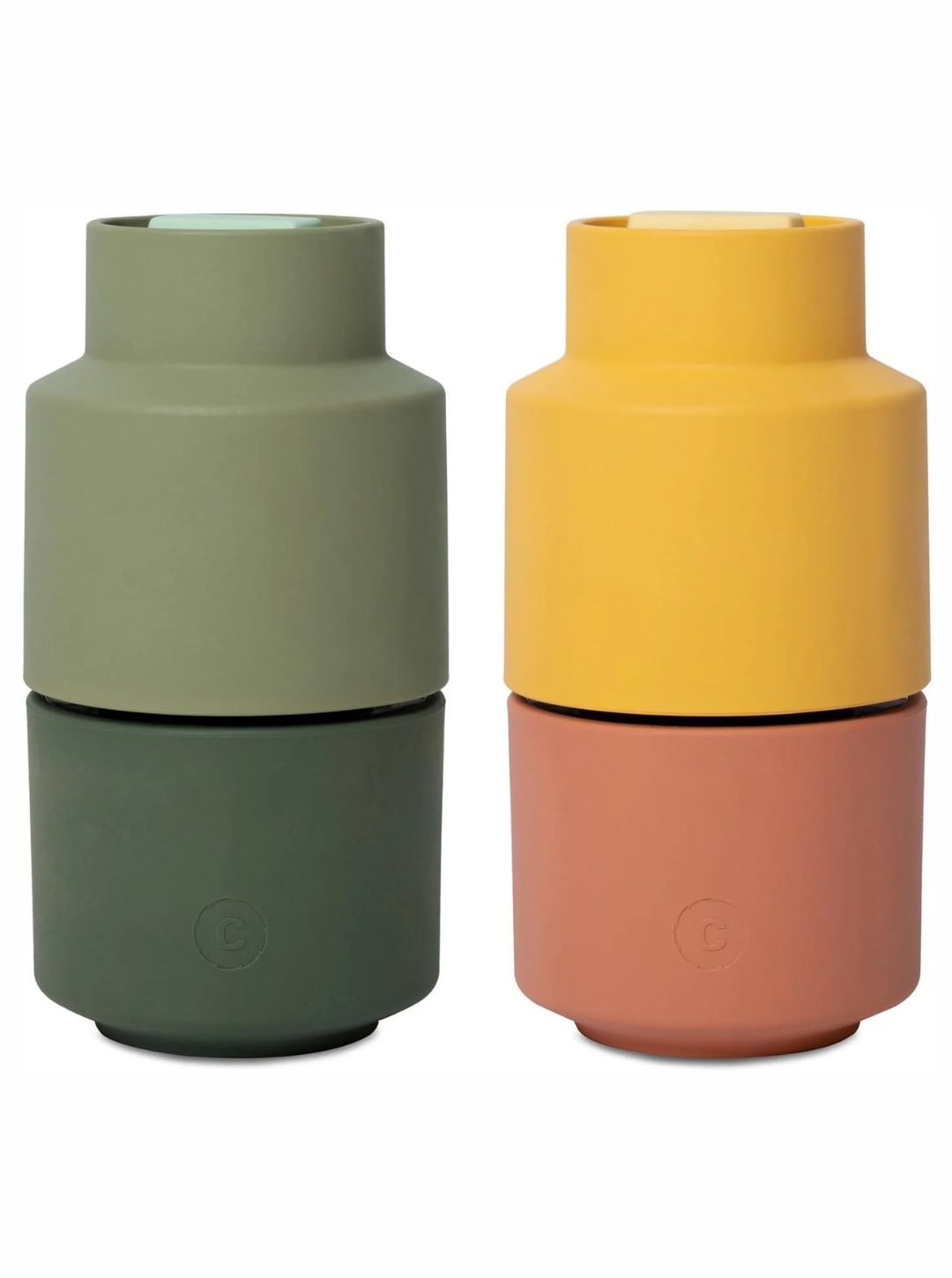 Set 2 Macinaspezie Billund – Biocomposito e meccanismo in ceramica | CrushGrind