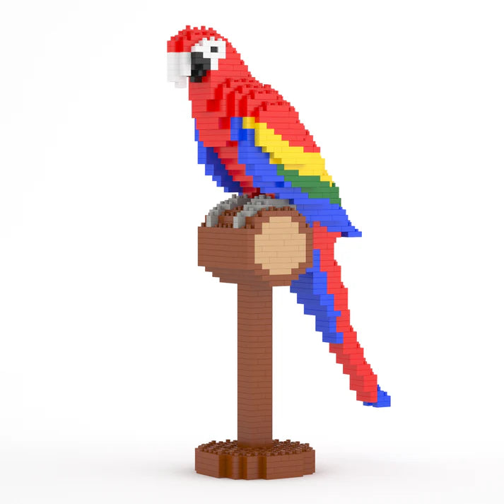 Scarlet Macaw 01S, Scultura di Mattoncini - Set di costruzione | Jekca