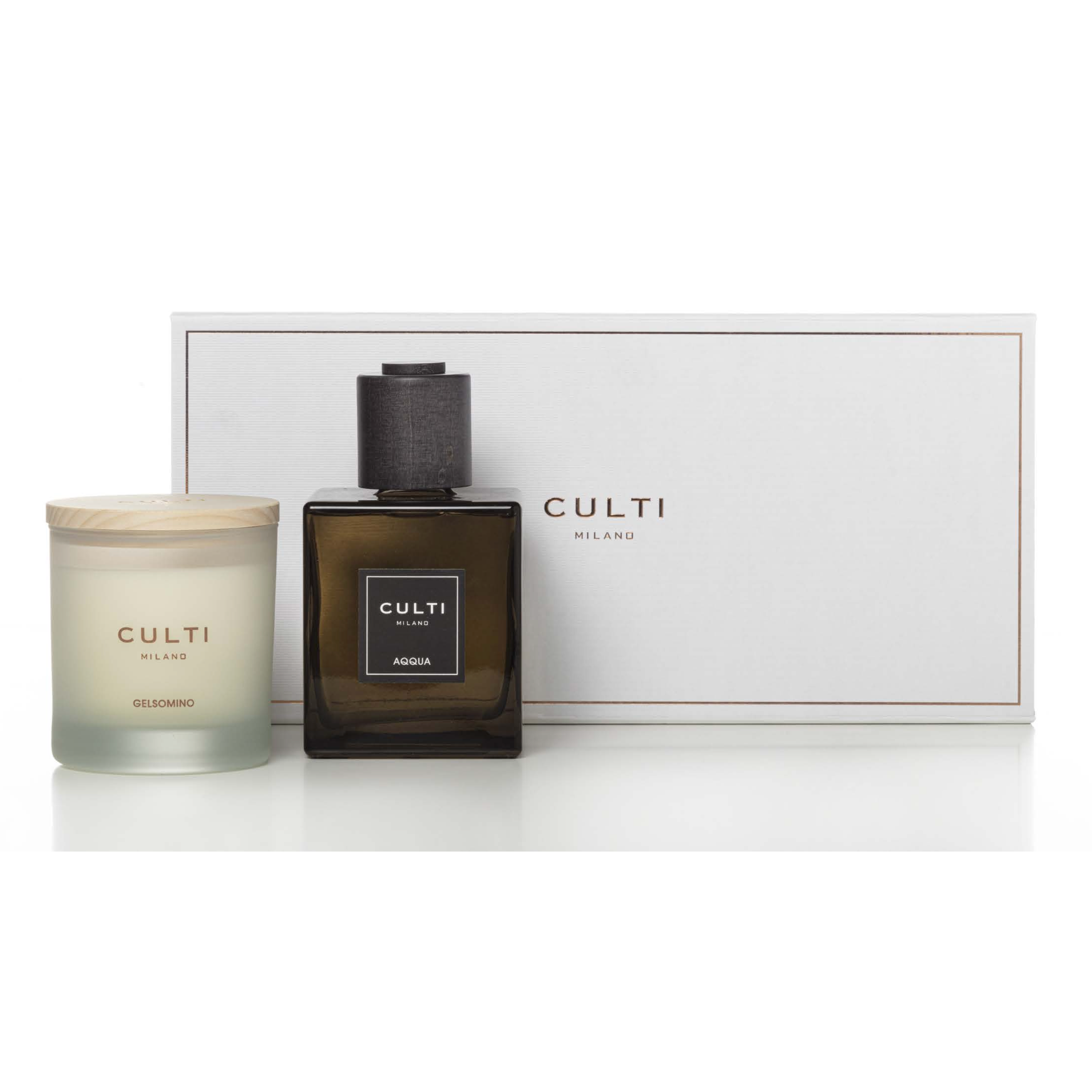 Box1 Culti – Set con diffusore, bastoncini e candela in una confezione elegante | Culti Milano