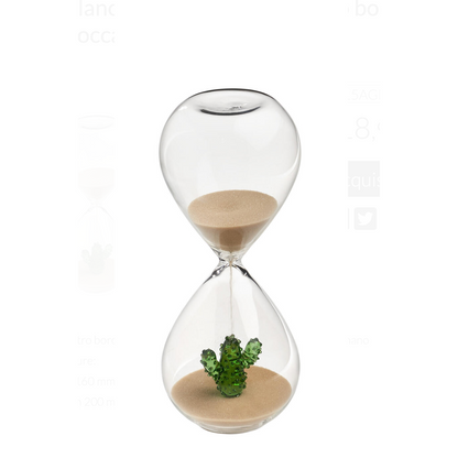 Clessidra Galbiati Milano Flow – vetro borosilicato soffiato a bocca con Cactus 5mn