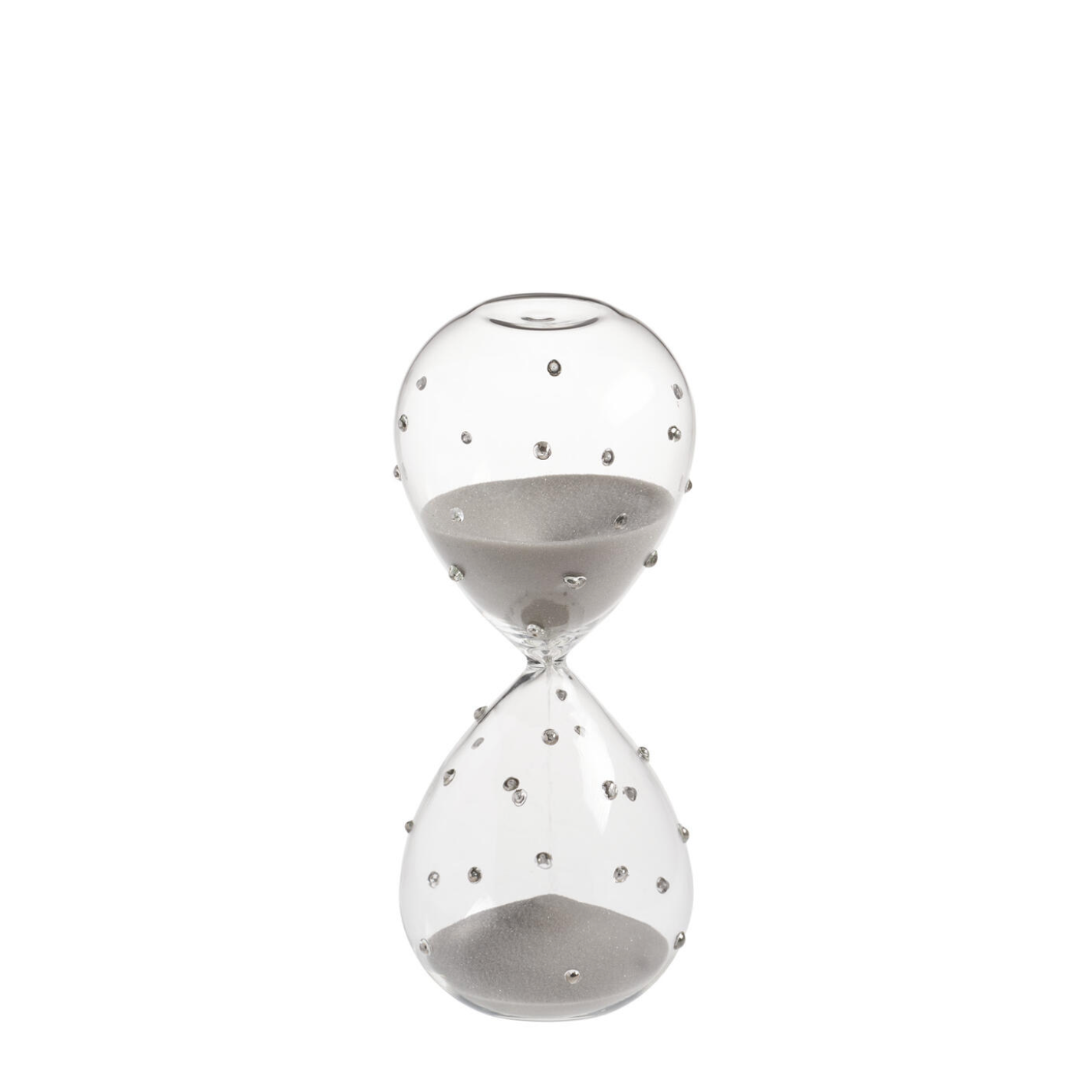 Clessidra Galbiati Milano Incanto – vetro borosilicato a pois, sabbia argento, 30 minuti