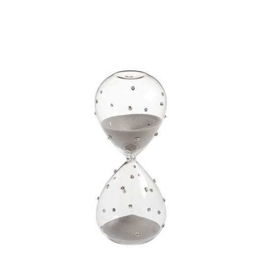 Clessidra Galbiati Milano Incanto – vetro borosilicato a pois, sabbia argento, 10 minuti