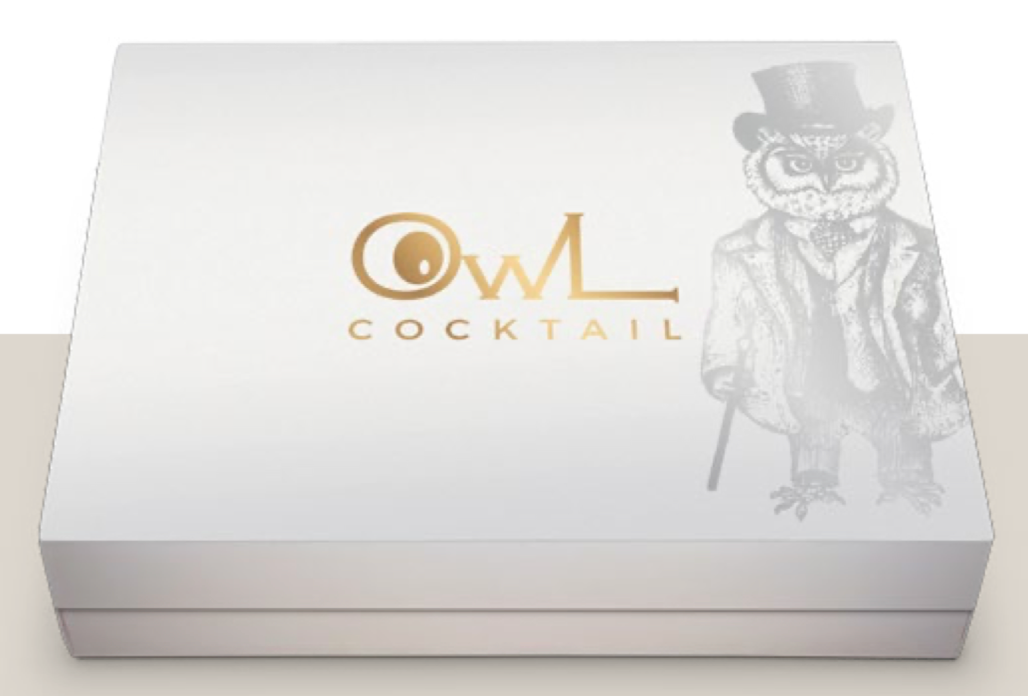 Cofanetto regalo OWL – Set cocktail con bicchiere, paletta e cioccocaviale Venchi