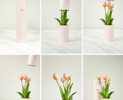 Tulip Ever After Rosa – Diffusore Ambiente con Tulipani Artificiali Realistici, Vaso Rosa Pastello e Fragranza Elegante – Nodito